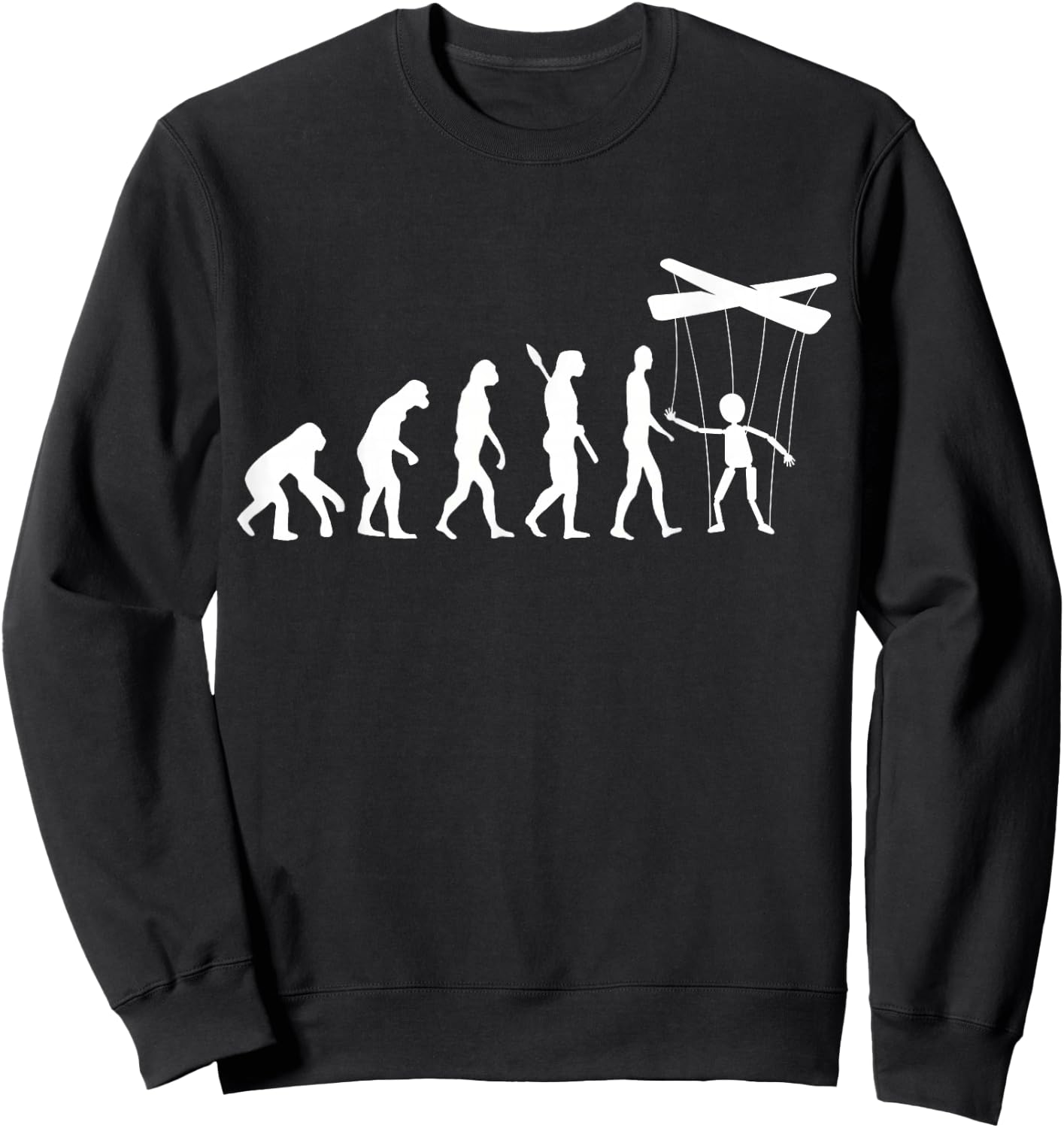 Puppeteer Evolution Puppet Ventriloquist Ventriloquism Sweatshirt - Sweatshirt | Black
