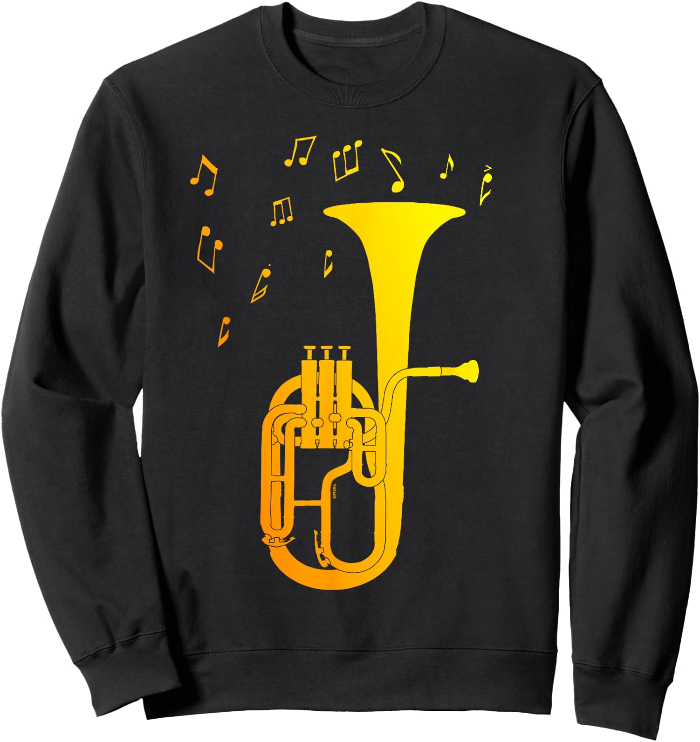 Simple Art for Brass Band An Alto Horn or Cool Tenor Horn Sweatshirt - Sweatshirt | Black