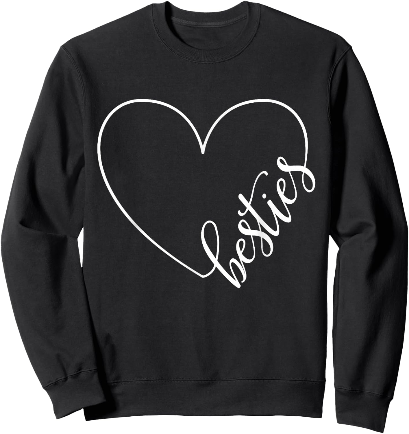 Besties BFF Best Friends Heart Friendship Cute Matching Sweatshirt - Sweatshirt | Black