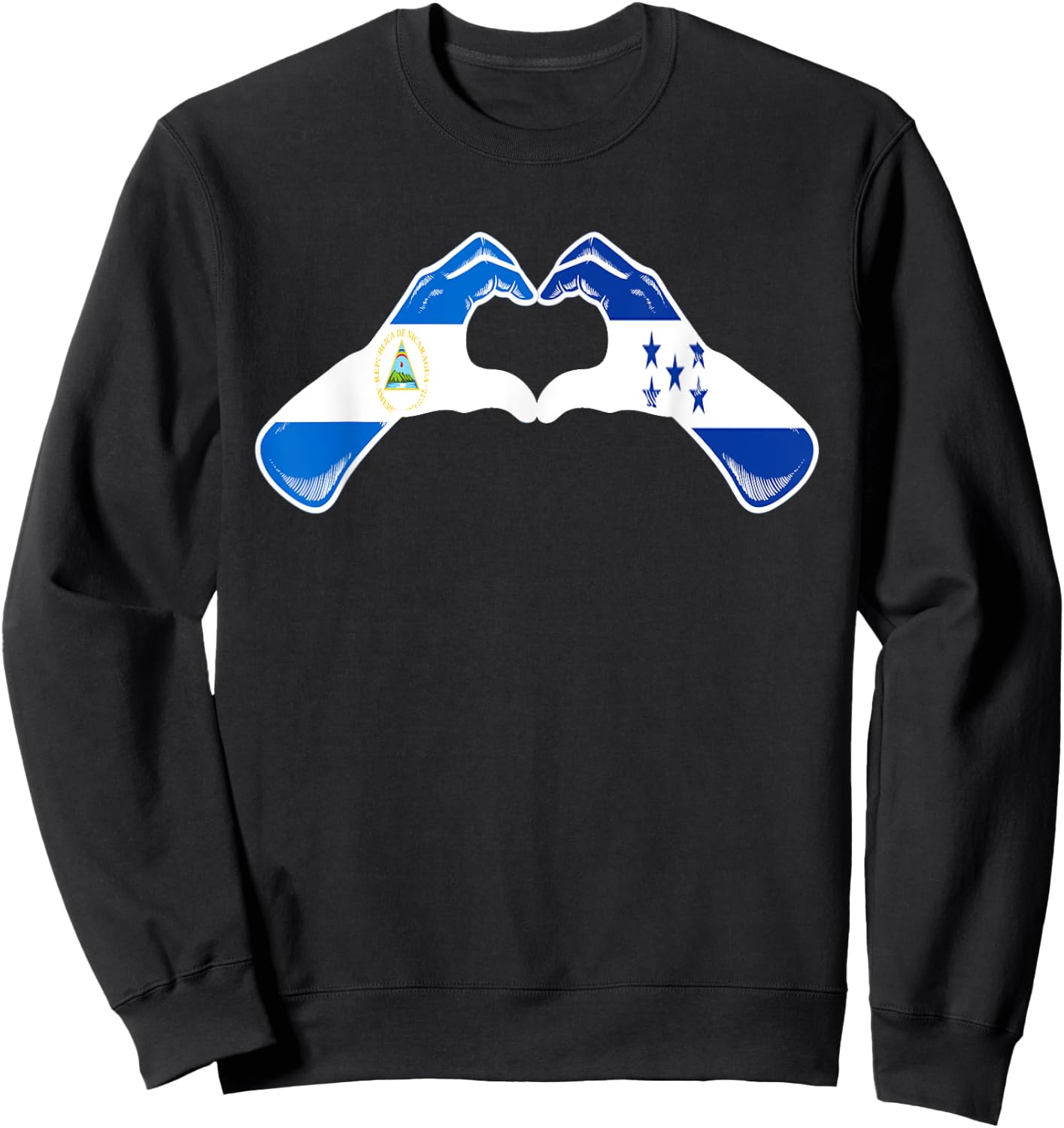 Honduras Nicaragua Flag Honduran Nicaraguan Heart Sweatshirt - Sweatshirt | Black