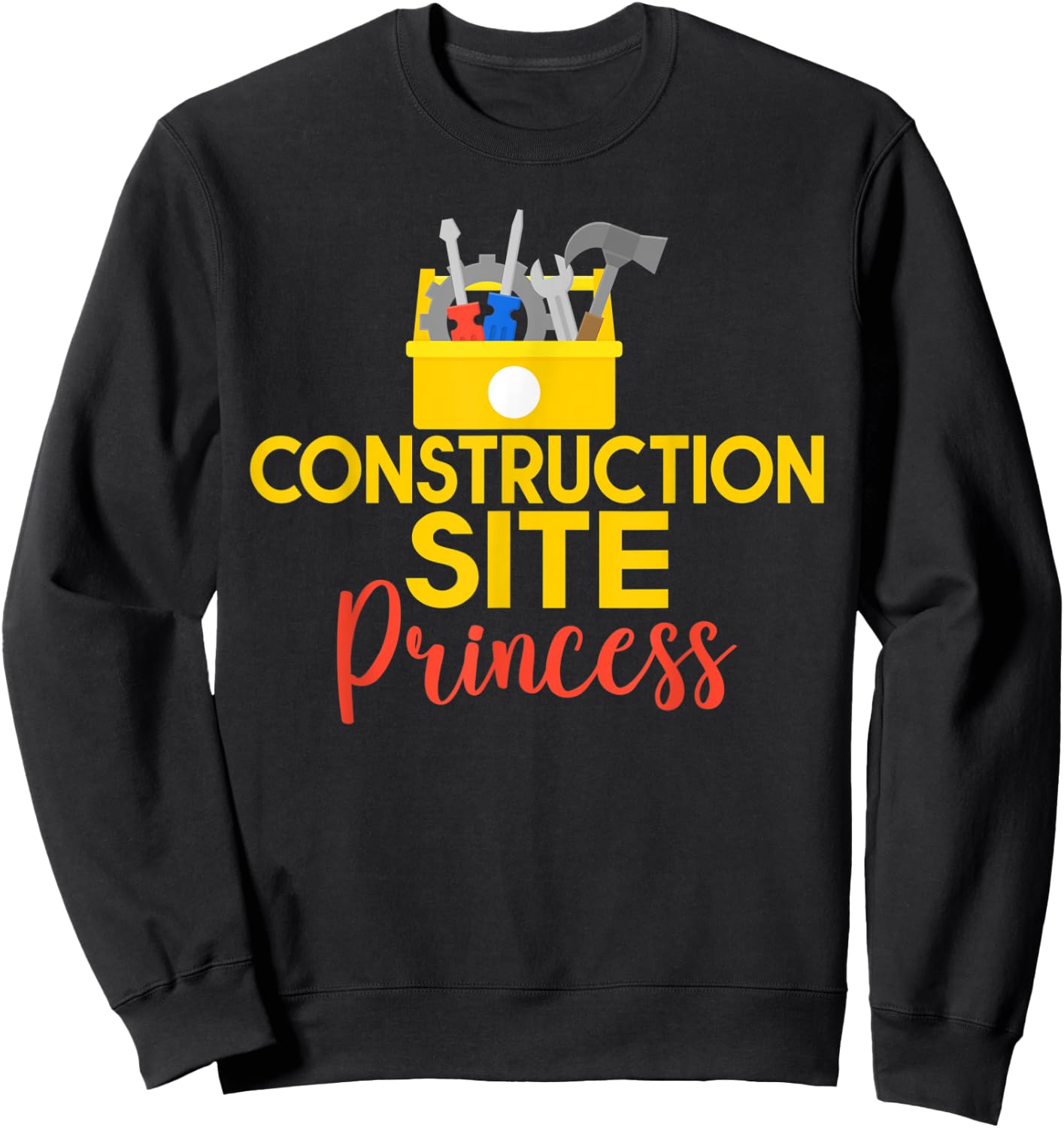 Construction Worker Construction Site Princess Sweatshirt - Sweatshirt | Black