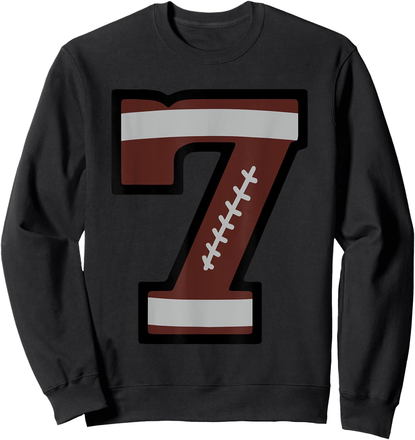 Number #7 Football Number Sweatshirt - Sweatshirt | Black