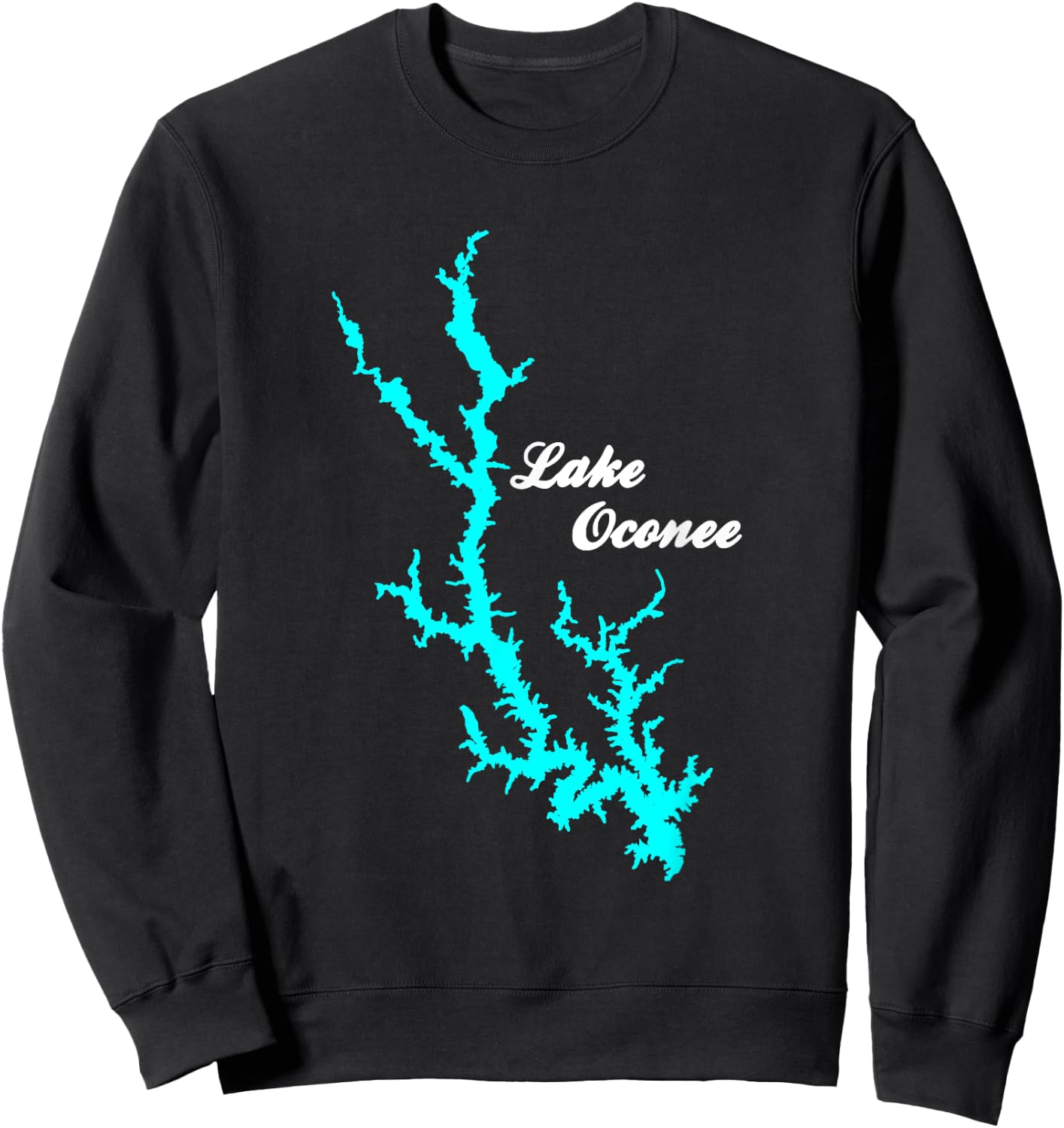 Minimalist Lake Oconee - Georgia Sweatshirt - Sweatshirt | Black