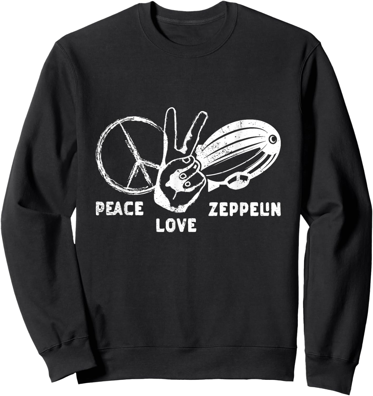 Retro Zeppelin 70s 80s Dirigible Airship Zepelin Zepplin Sweatshirt - Sweatshirt | Black