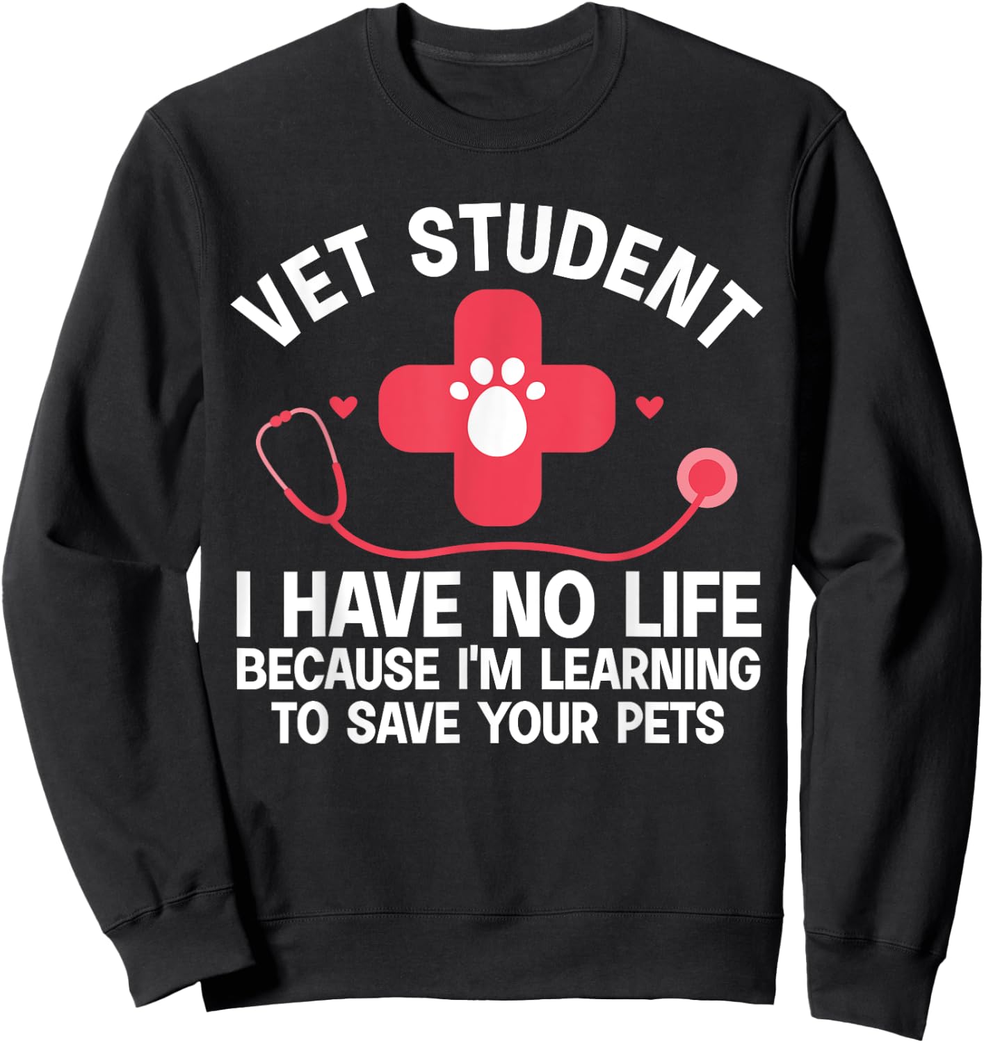 Cool Veterinarian Student Art Women Veterinary Vet Sweatshirt - Sweatshirt | Black