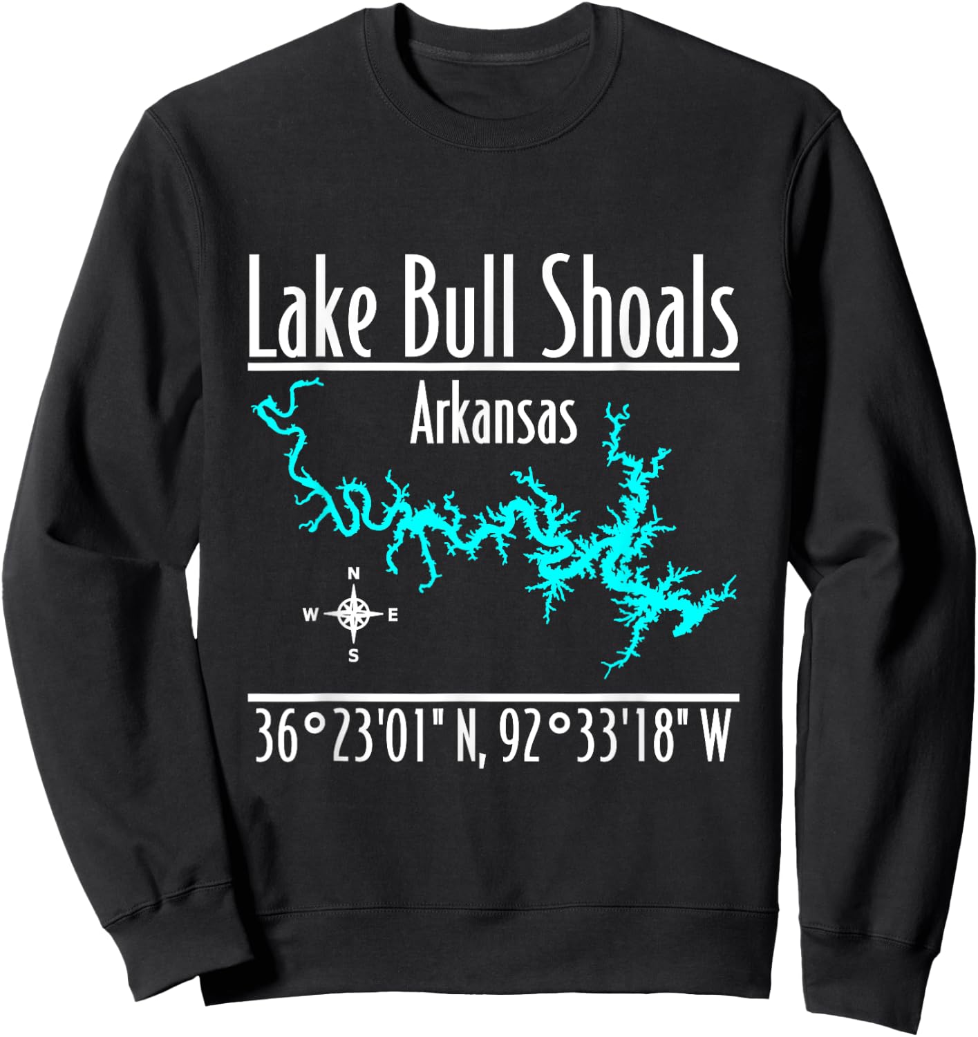Modern Lake Bull Shoals - Arkansas Sweatshirt - Sweatshirt | Black