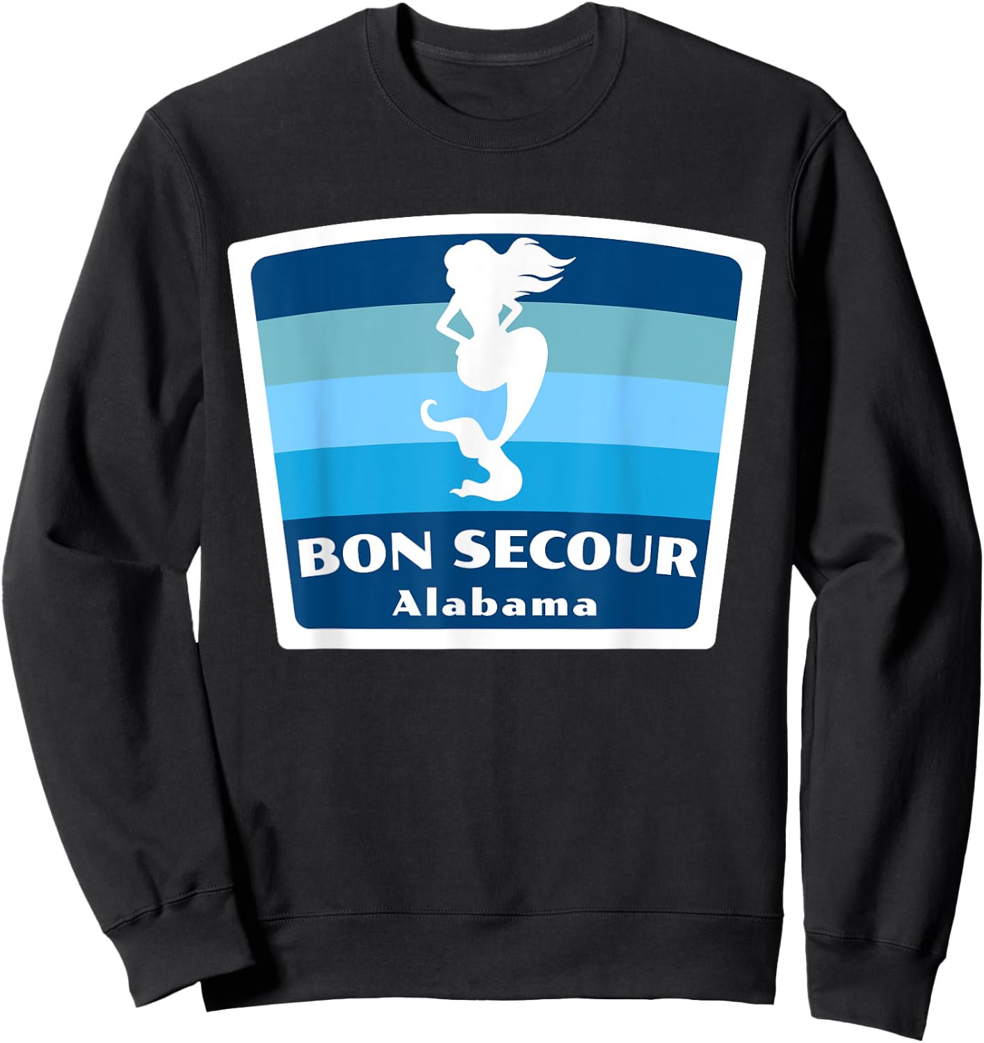 Bon Secour Alabama AL Mermaid Vacation Souvenir Sweatshirt - Sweatshirt | Black