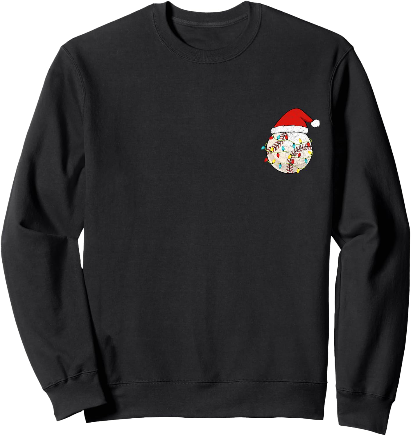 Baseball Christmas Pajama Pocket Sweatshirt - Sweatshirt | Black
