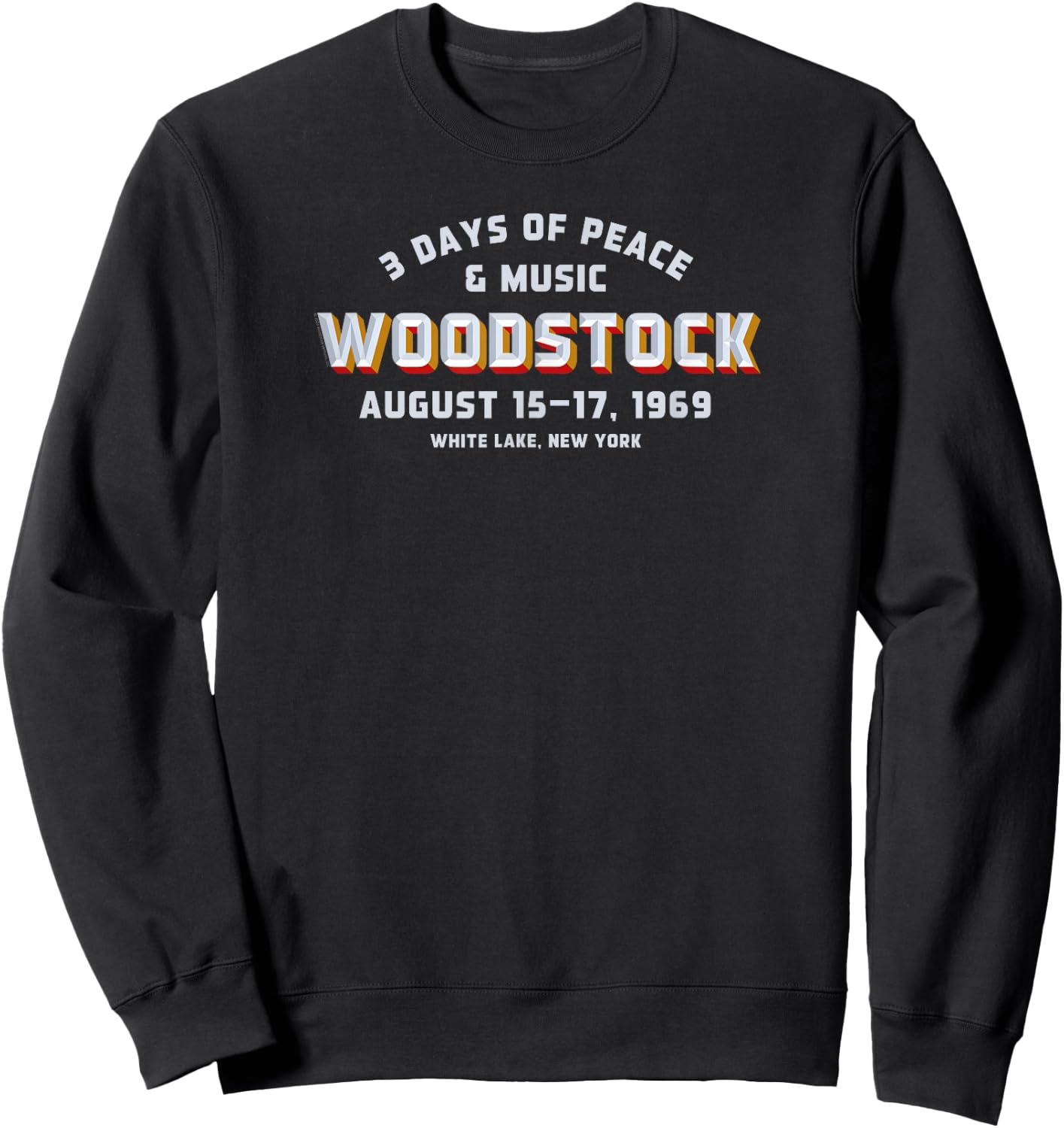 Woodstock Rock Music Festival Concert Varsity 1969 Sweatshirt - Sweatshirt | Black