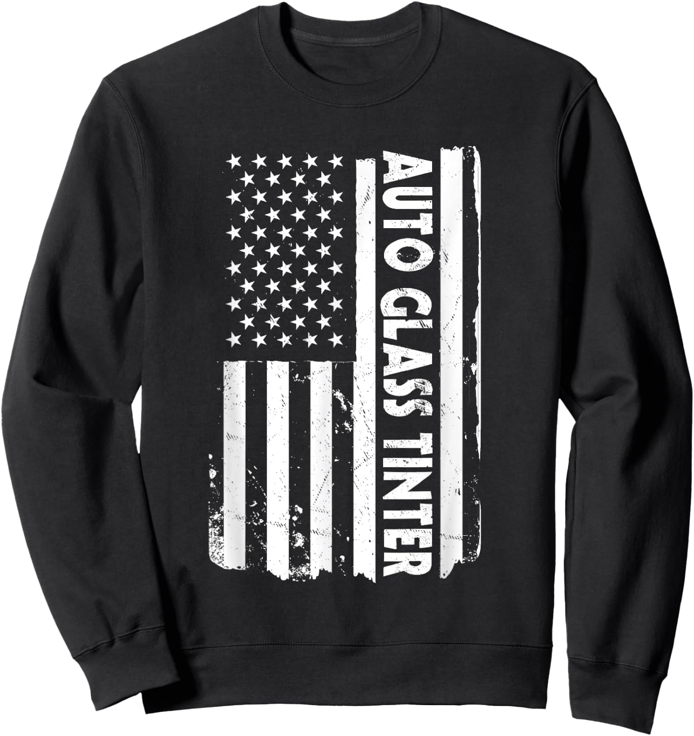 USA Flag Auto Glass Tinter Outfit Tinted Window America Sweatshirt - Sweatshirt | Black
