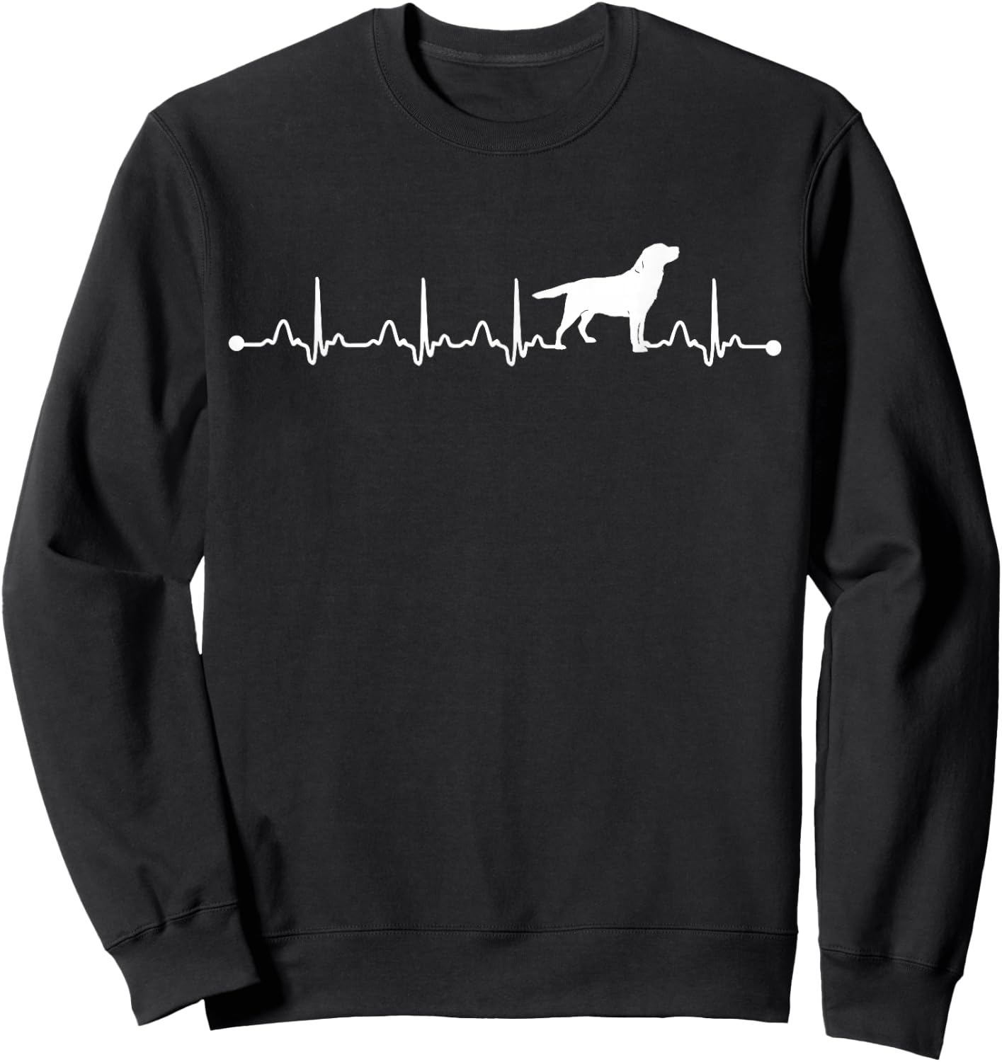 Labrador Retriever Heartbeat ECG Funny Dog Mom Men Women Girls Kids Sweatshirt - Sweatshirt | Black