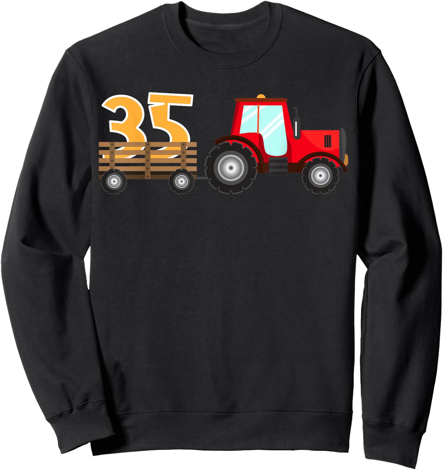 35th Birthday Construction Party Farm Tractor 35 Year Old Sweatshirt - Sweatshirt | Black