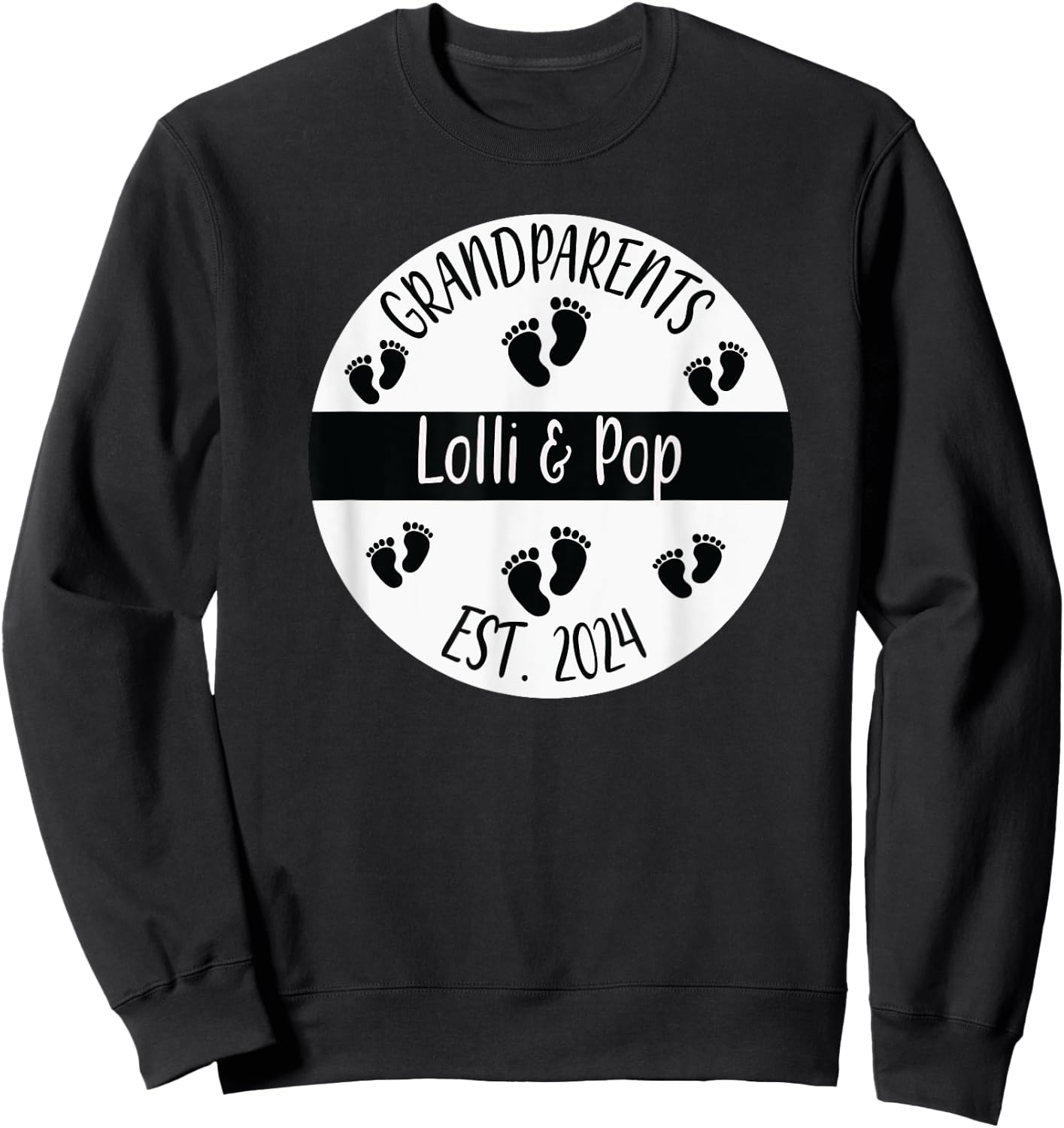 Lolli & Pop Established 2024 Grandparents Couples Matching T Sweatshirt - Sweatshirt | Black