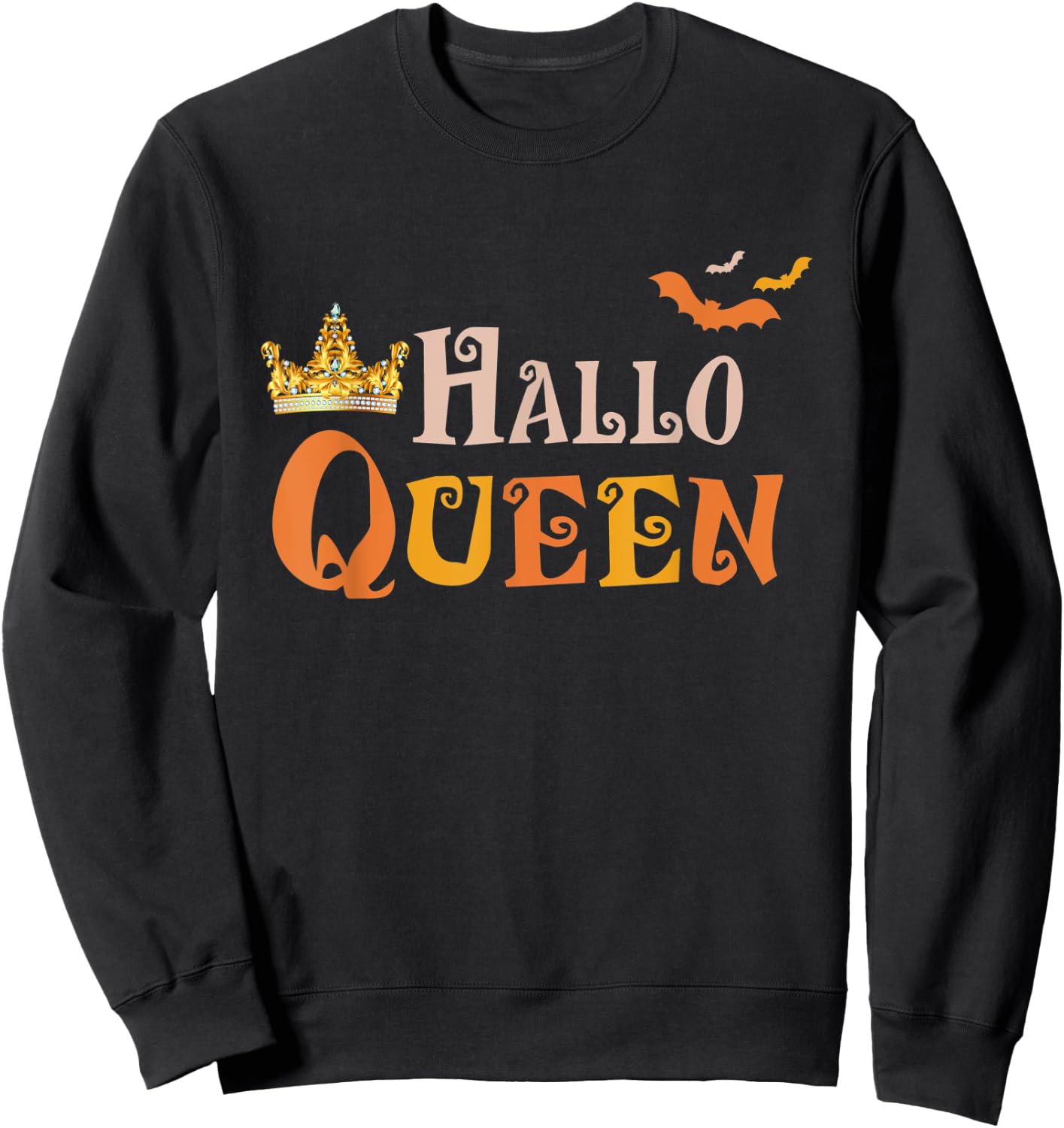 Halloqueen Crown Queen Bat Women Costume Halloween Sweatshirt - Sweatshirt | Black