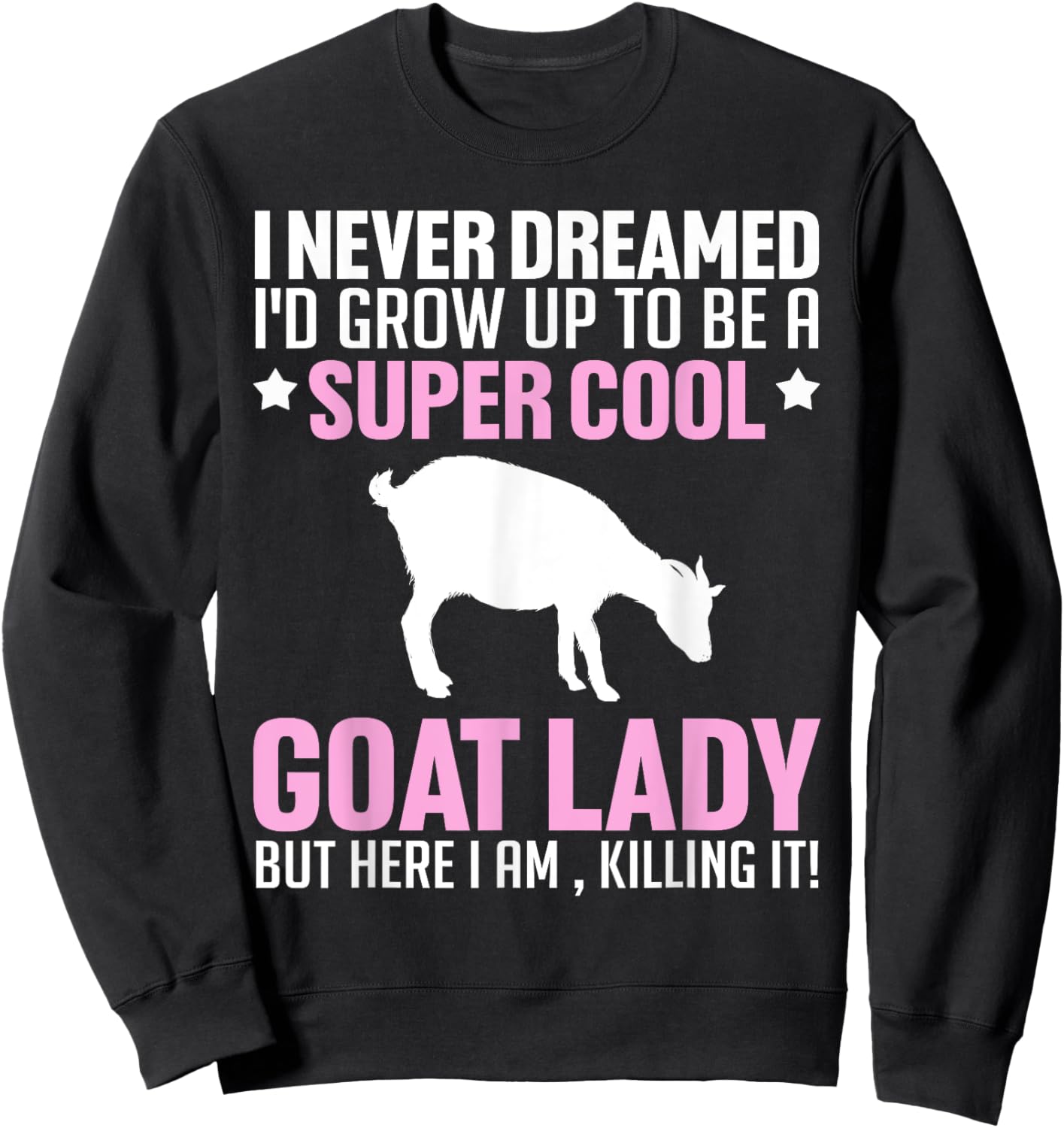 Cute Goat Art Girls Kids Goat Lover Farm Whisperer Sweatshirt - Sweatshirt | Black