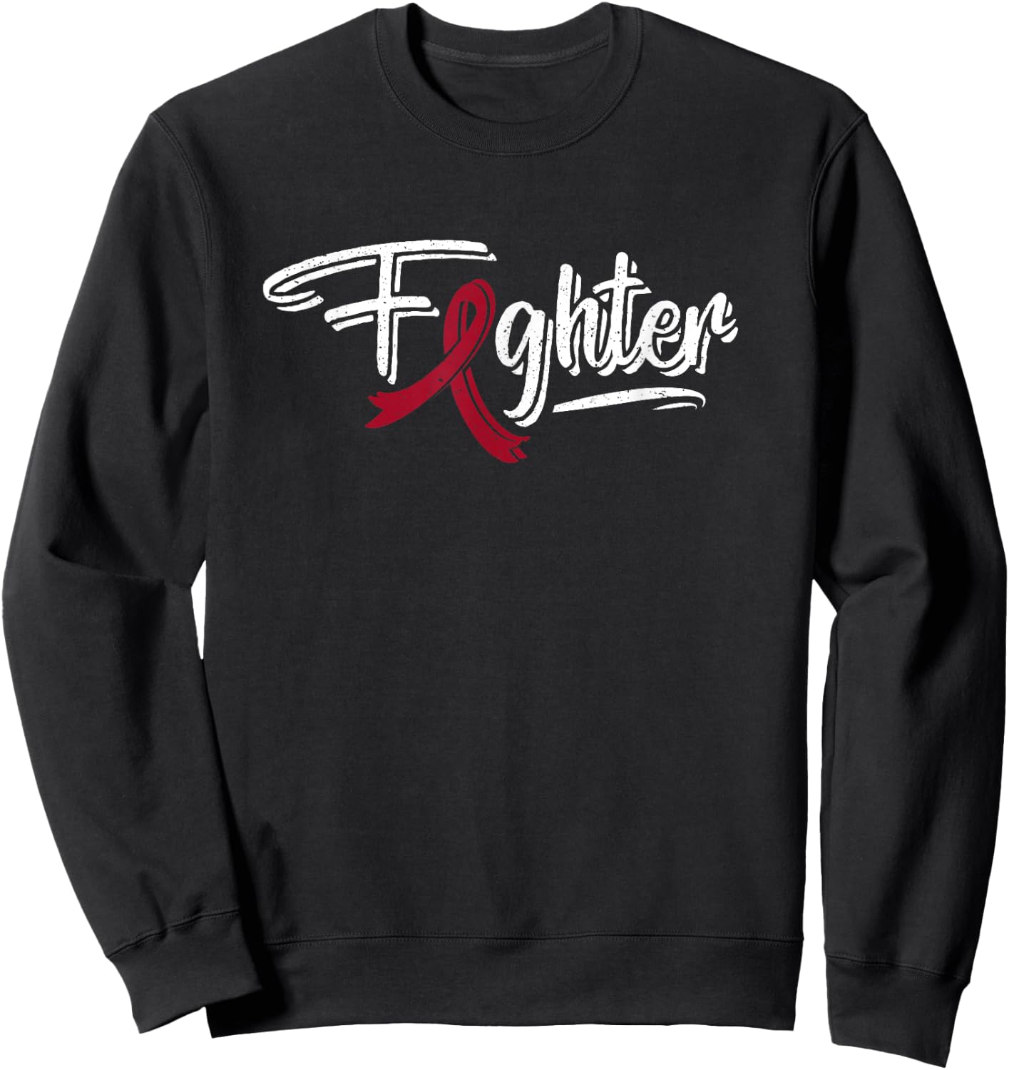 Multiple Myeloma Fighter Blood Cancer Burgundy Ribbon Sweatshirt - Sweatshirt | Black