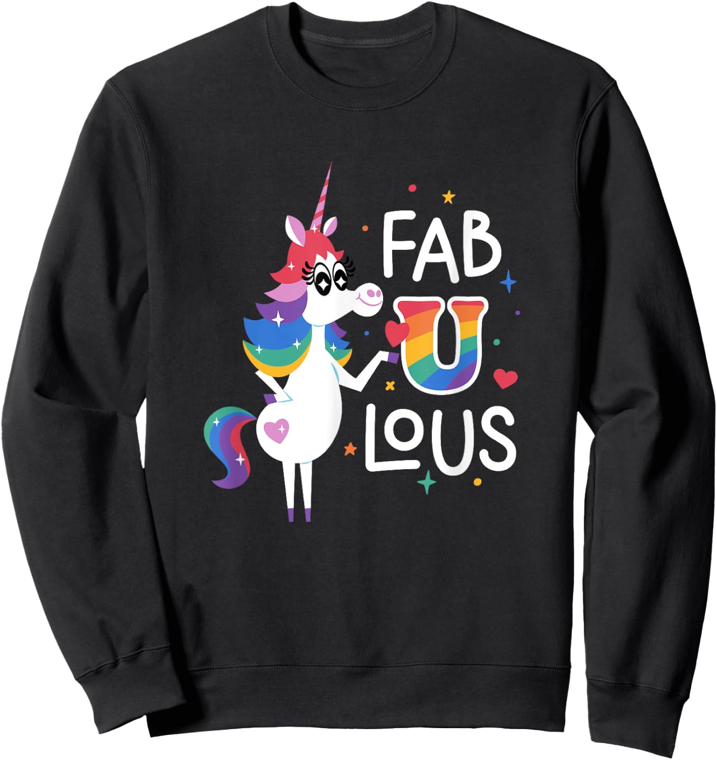 Disney Pixar Inside Out Rainbow Unicorn Fabulous Sweatshirt - Sweatshirt | Black