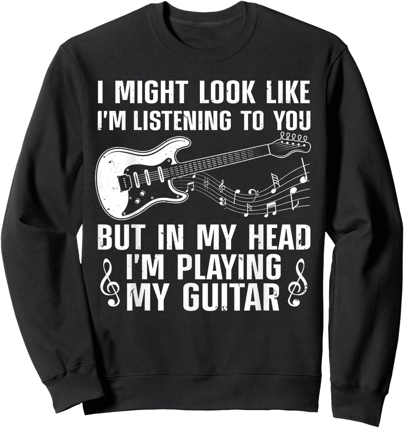 Funny Guitar Design Women Guitarist Guitar Player Sweatshirt - Sweatshirt | Black