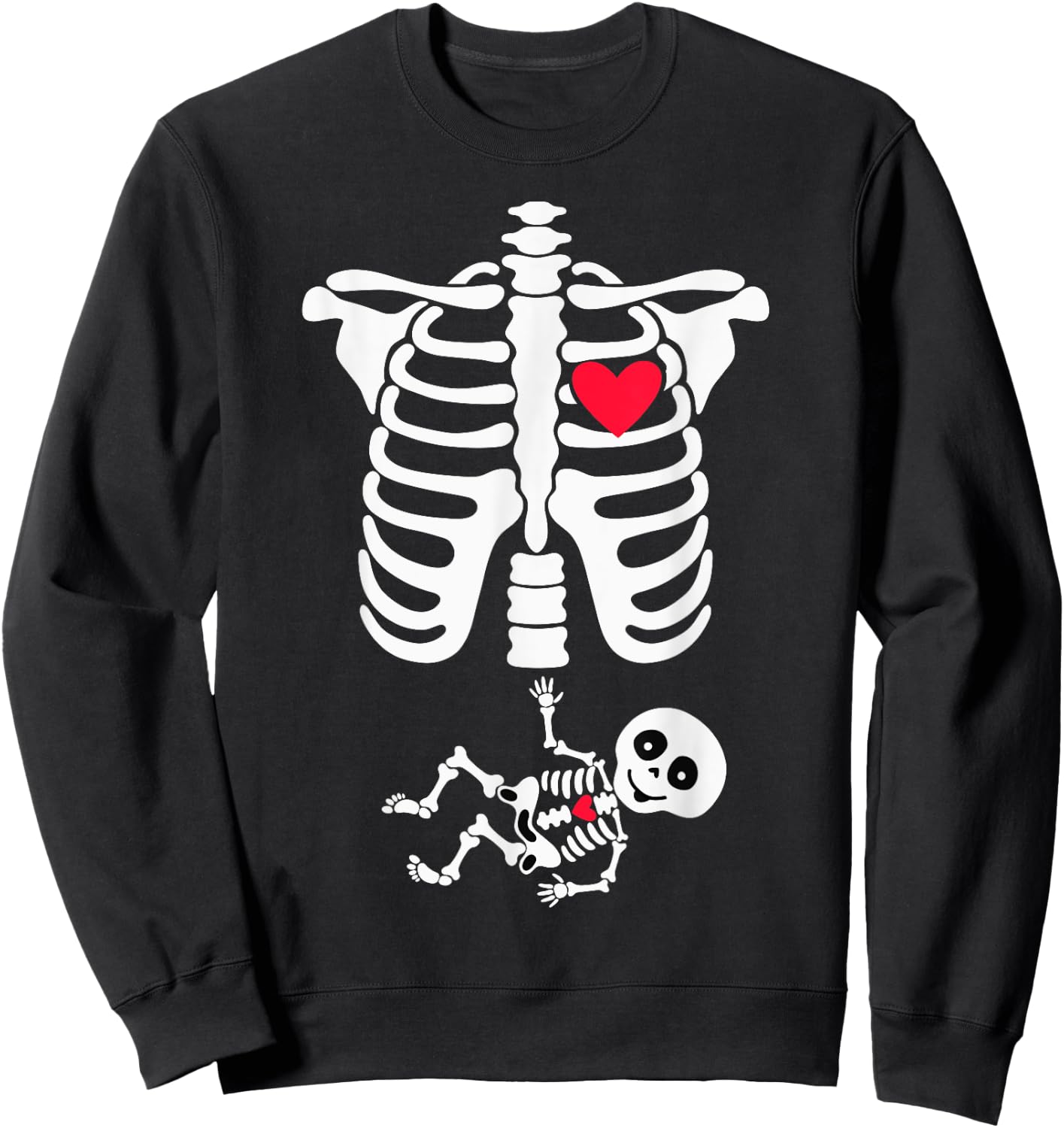 Halloween Costume for Pregnant Mom to Be Skeleton Sweatshirt - Sweatshirt | Black