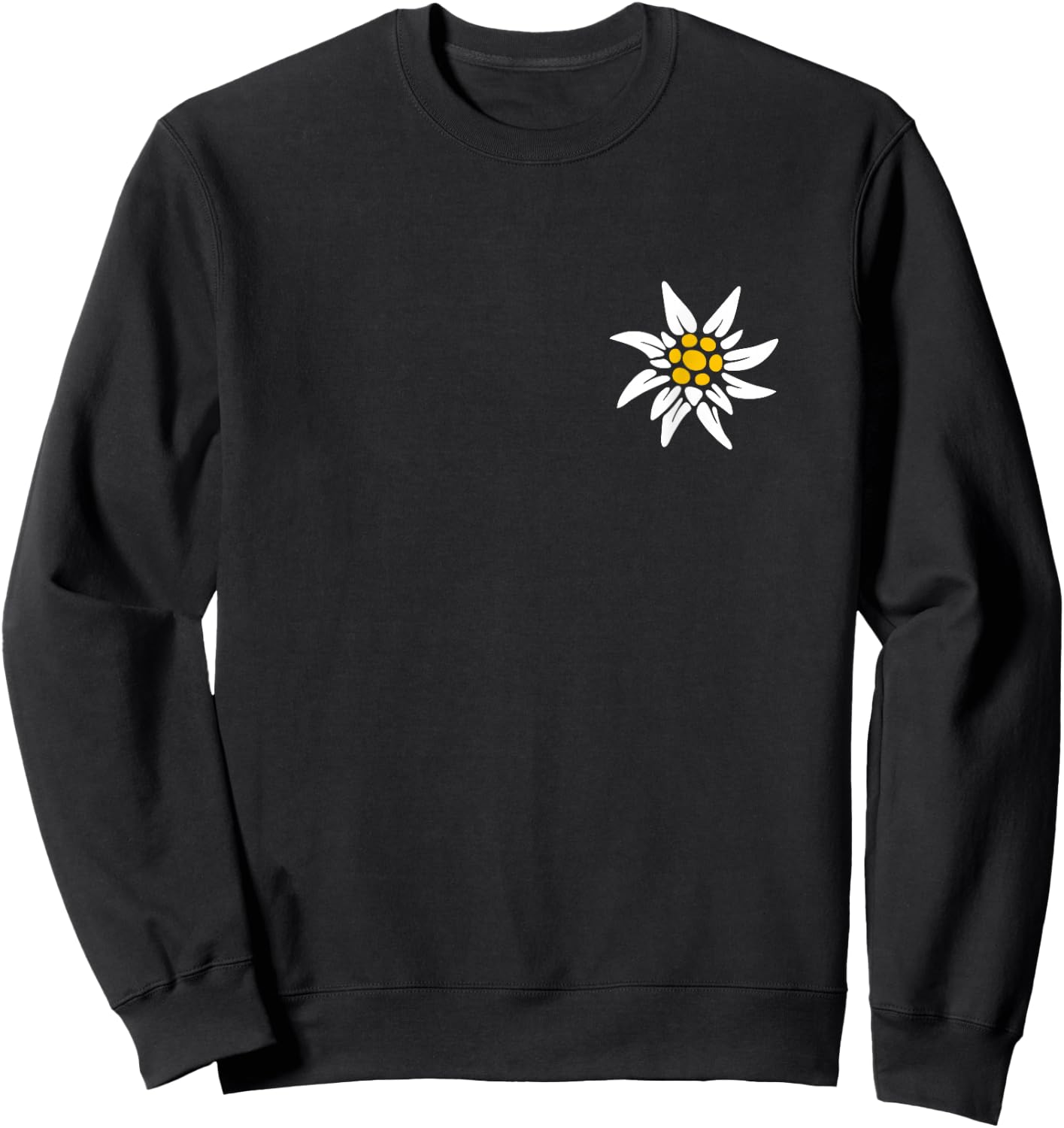 Edelweiss Hiking Mountains Alps Edelweiss Sweatshirt - Sweatshirt | Black