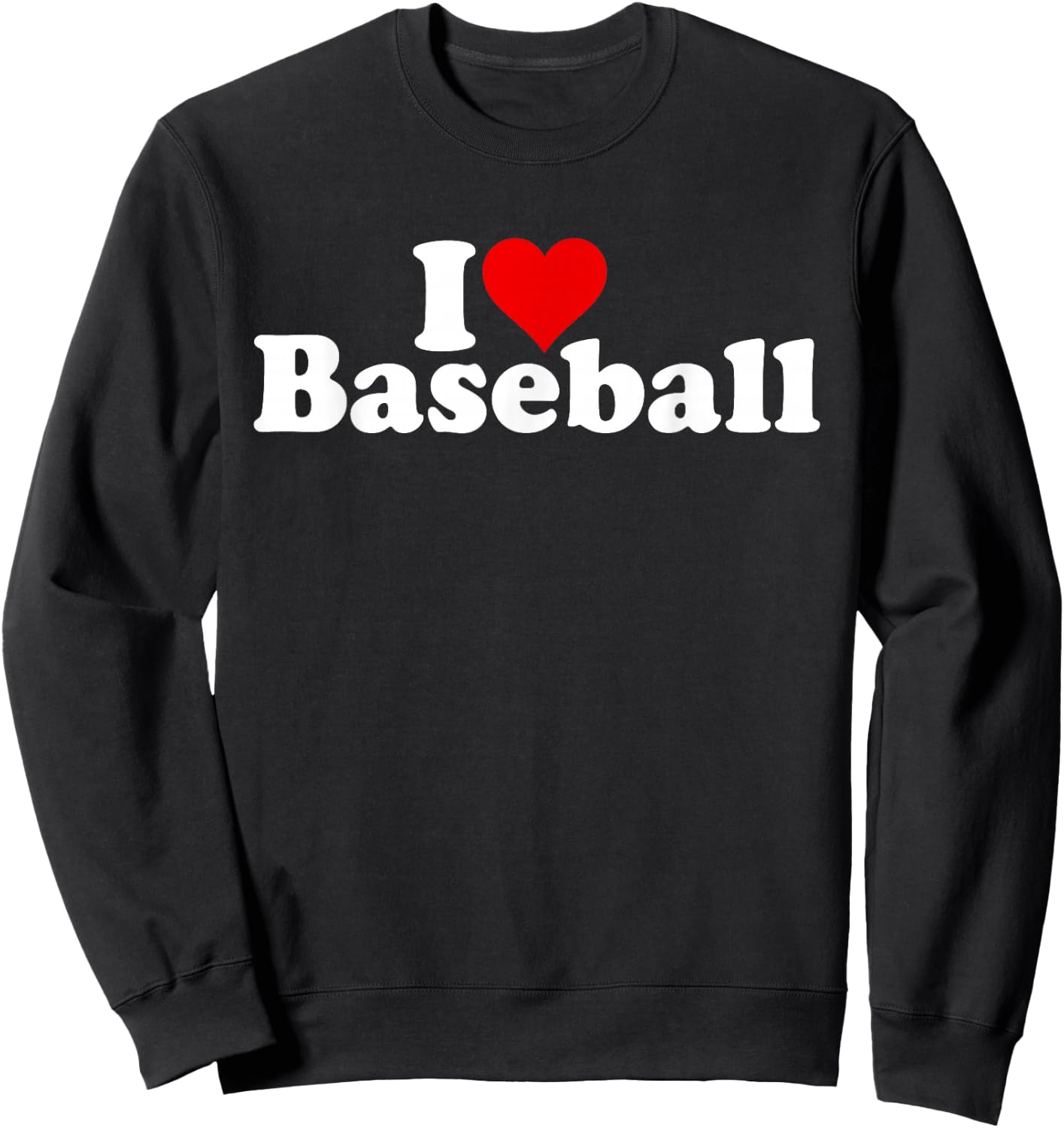 I Love Heart Baseball Sweatshirt - Sweatshirt | Black