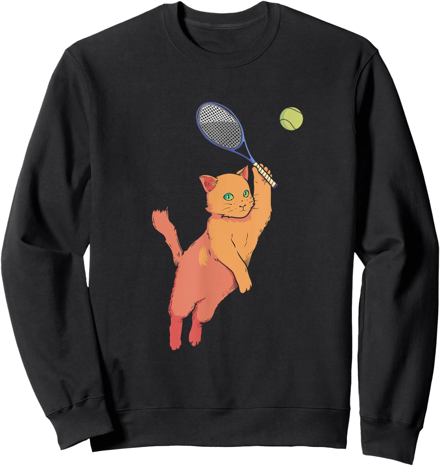 Tennis Player Racquets Cat Tennis Lover Racket Sport Women Kids Sweatshirt - Sweatshirt | Black
