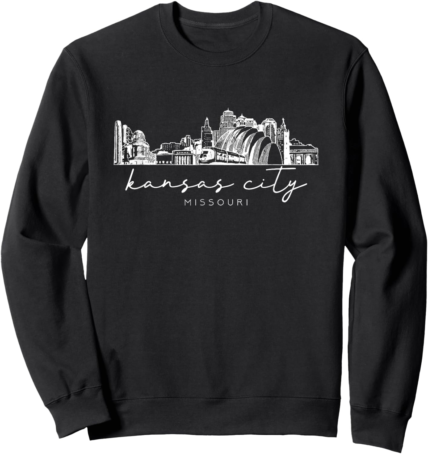 Kansas City Kansas Skyline Missouri Traveling Lover Travel Sweatshirt - Sweatshirt | Black