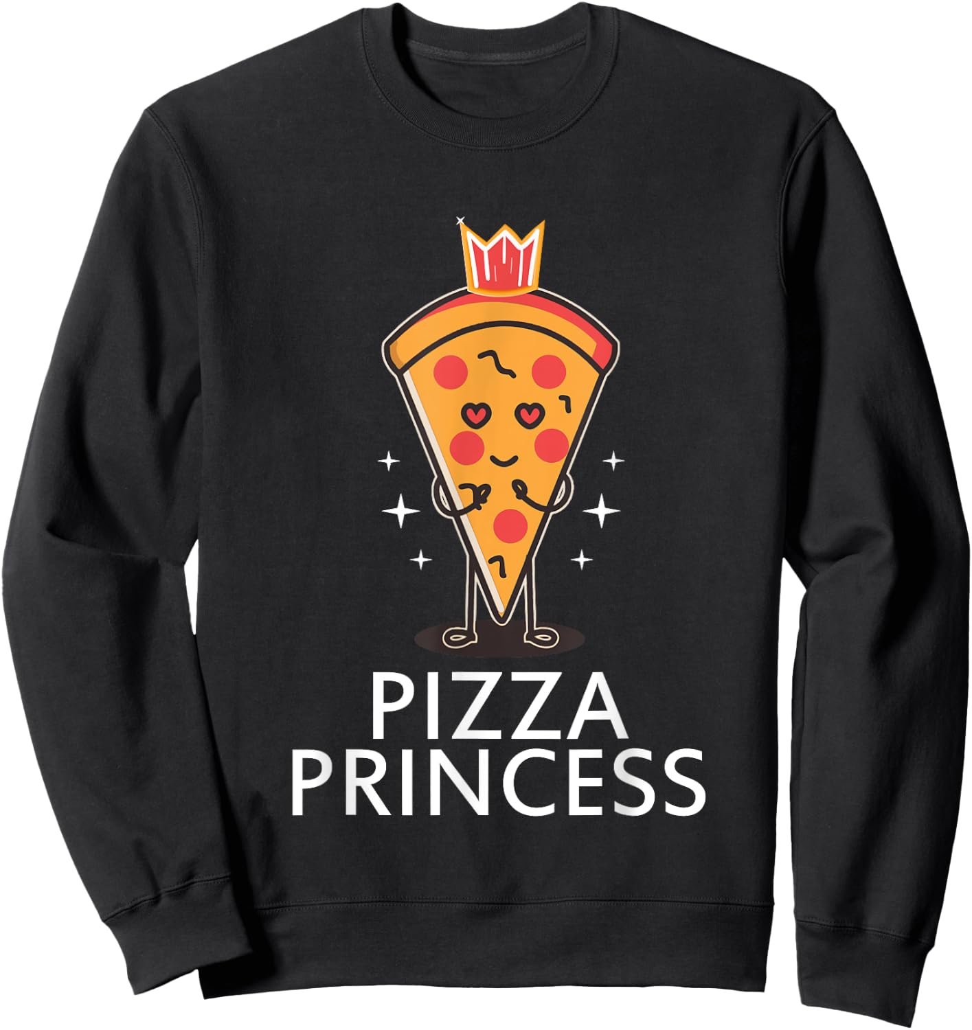 Pizza Princess Graphic Funny Pizza Lover For Girls Women Sweatshirt - Sweatshirt | Black