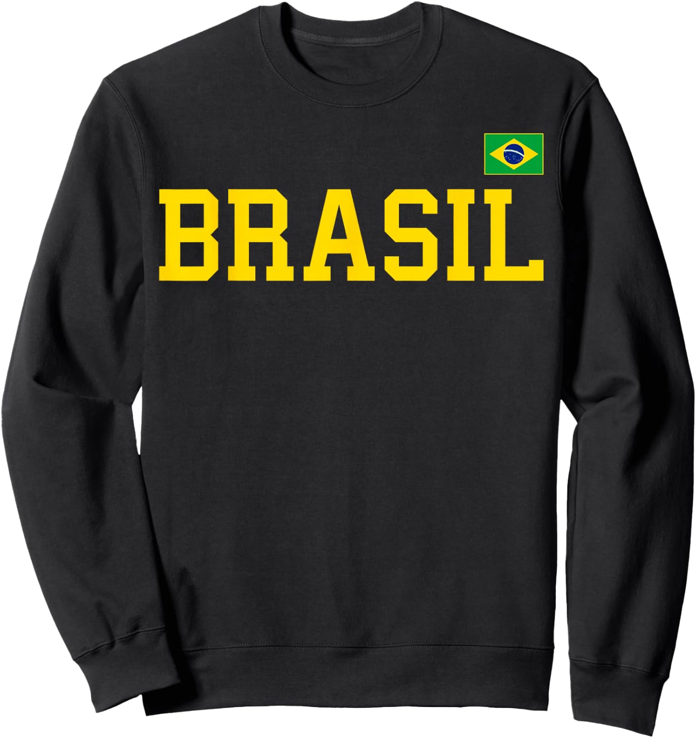Brazil T Shirt Women Men Kids Brasil Gift Brazilian Flag Sweatshirt - Sweatshirt | Black