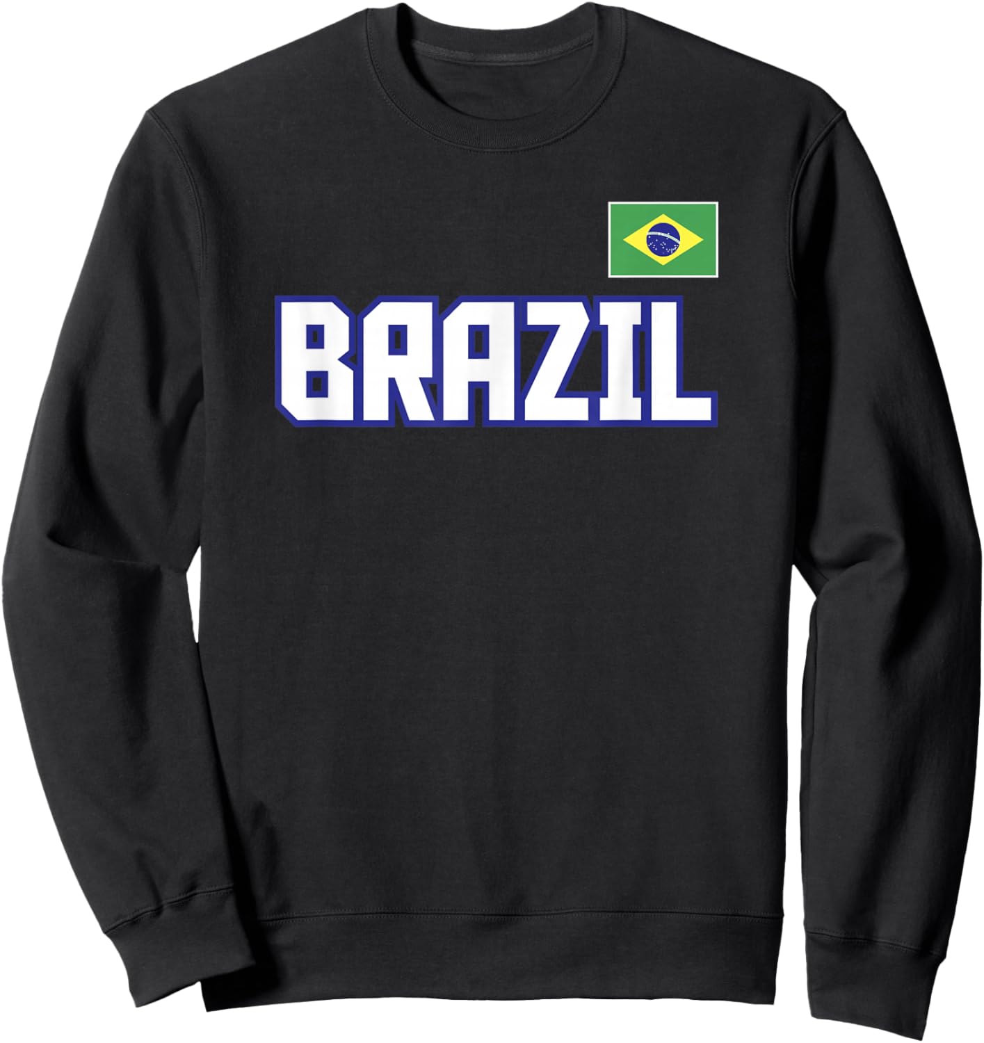Brazil Flag Brasil Brazilian Pride Athletic Style Country Sweatshirt - Sweatshirt | Black