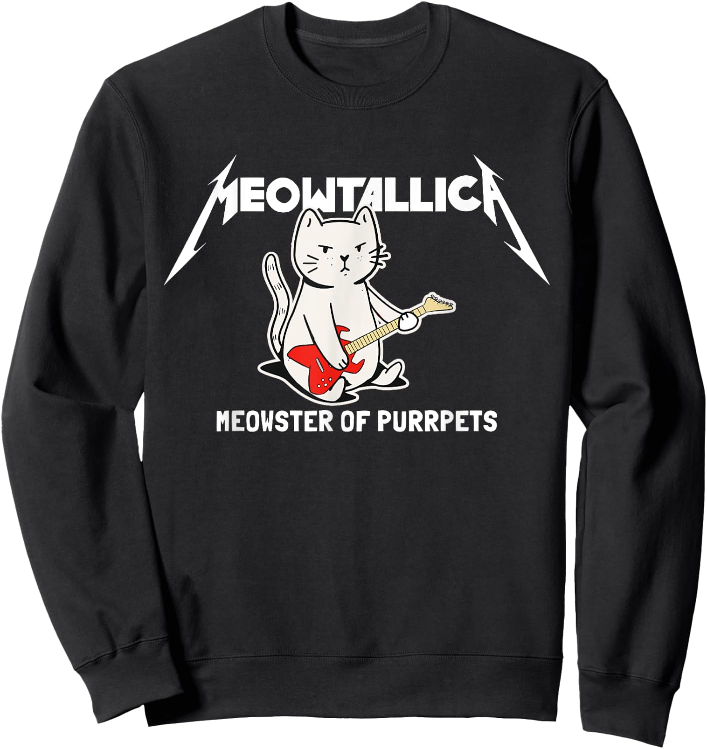 Meowtallica Meowster Of Purrpets - Funny Cat Women Girls Kids Sweatshirt - Sweatshirt | Black