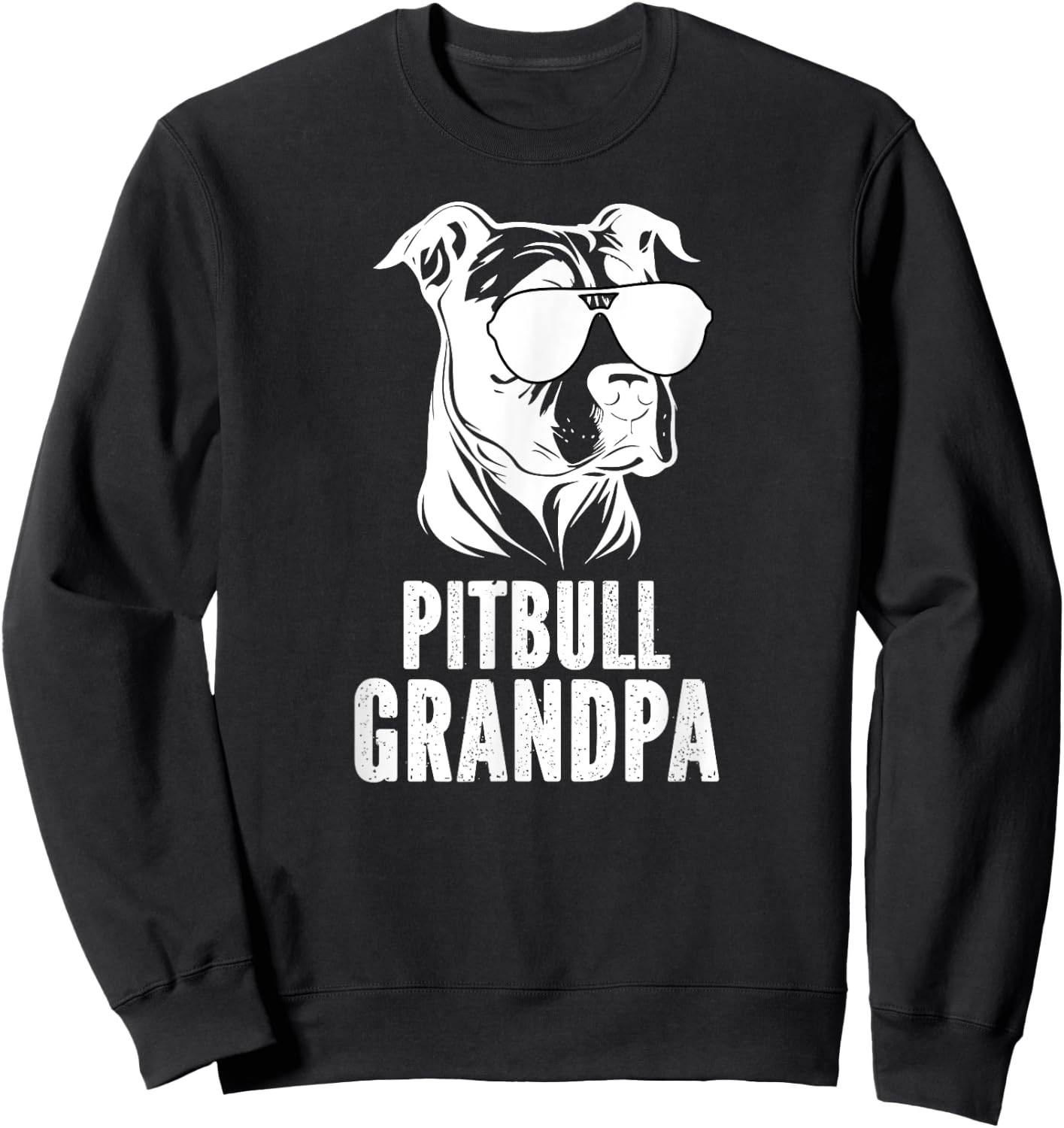 Pitbull Grandpa Of A Pitbull Grandfather Pittie Grandpa Sweatshirt - Sweatshirt | Black