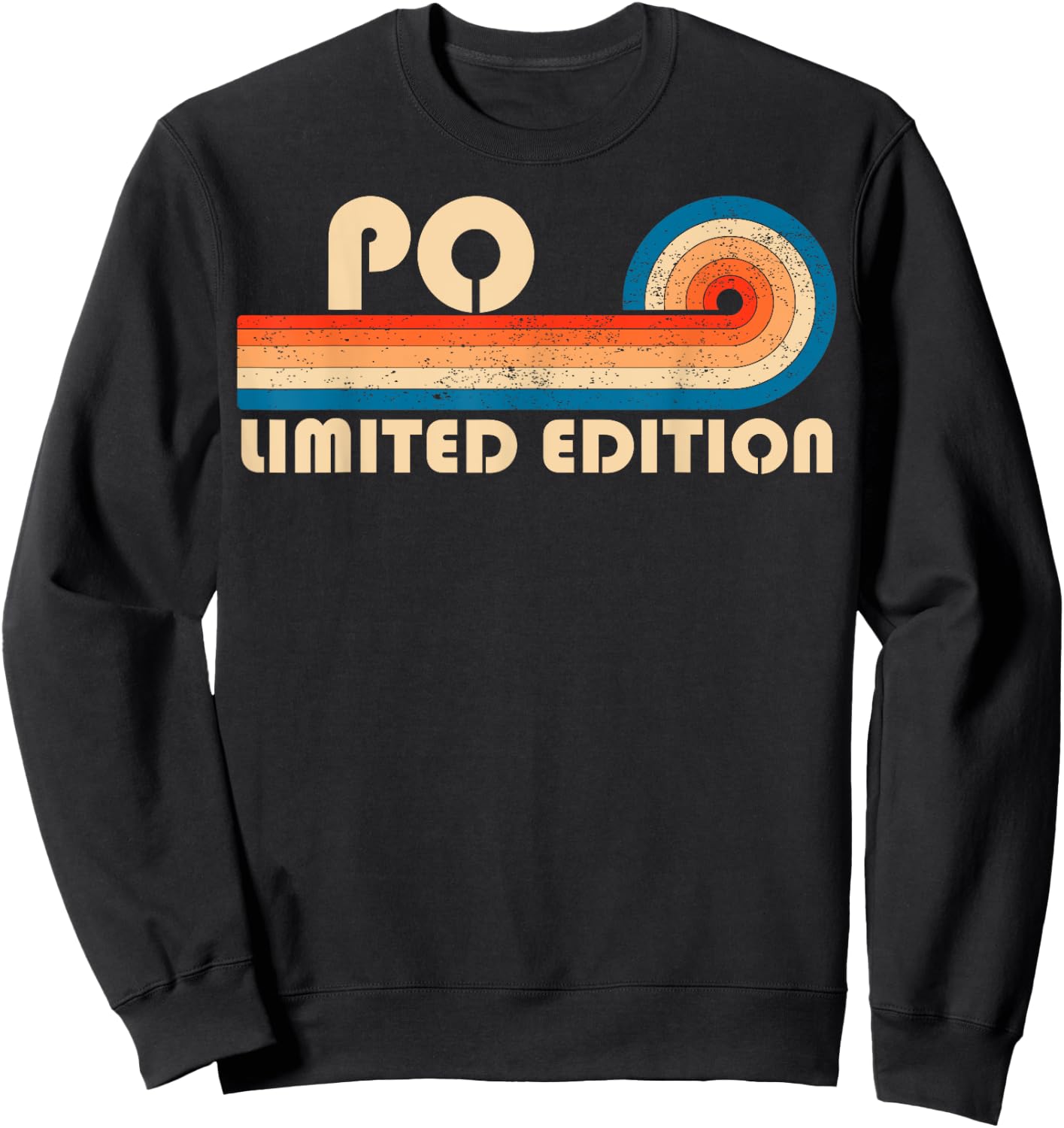 PO Surname Retro Vintage 80s 90s Birthday Reunion Sweatshirt - Sweatshirt | Black