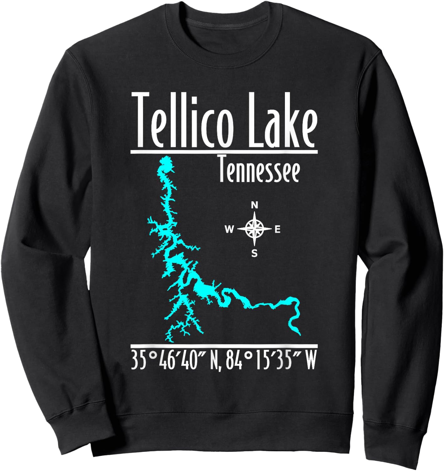 Modern Tellico Lake, Tennessee Sweatshirt - Sweatshirt | Black
