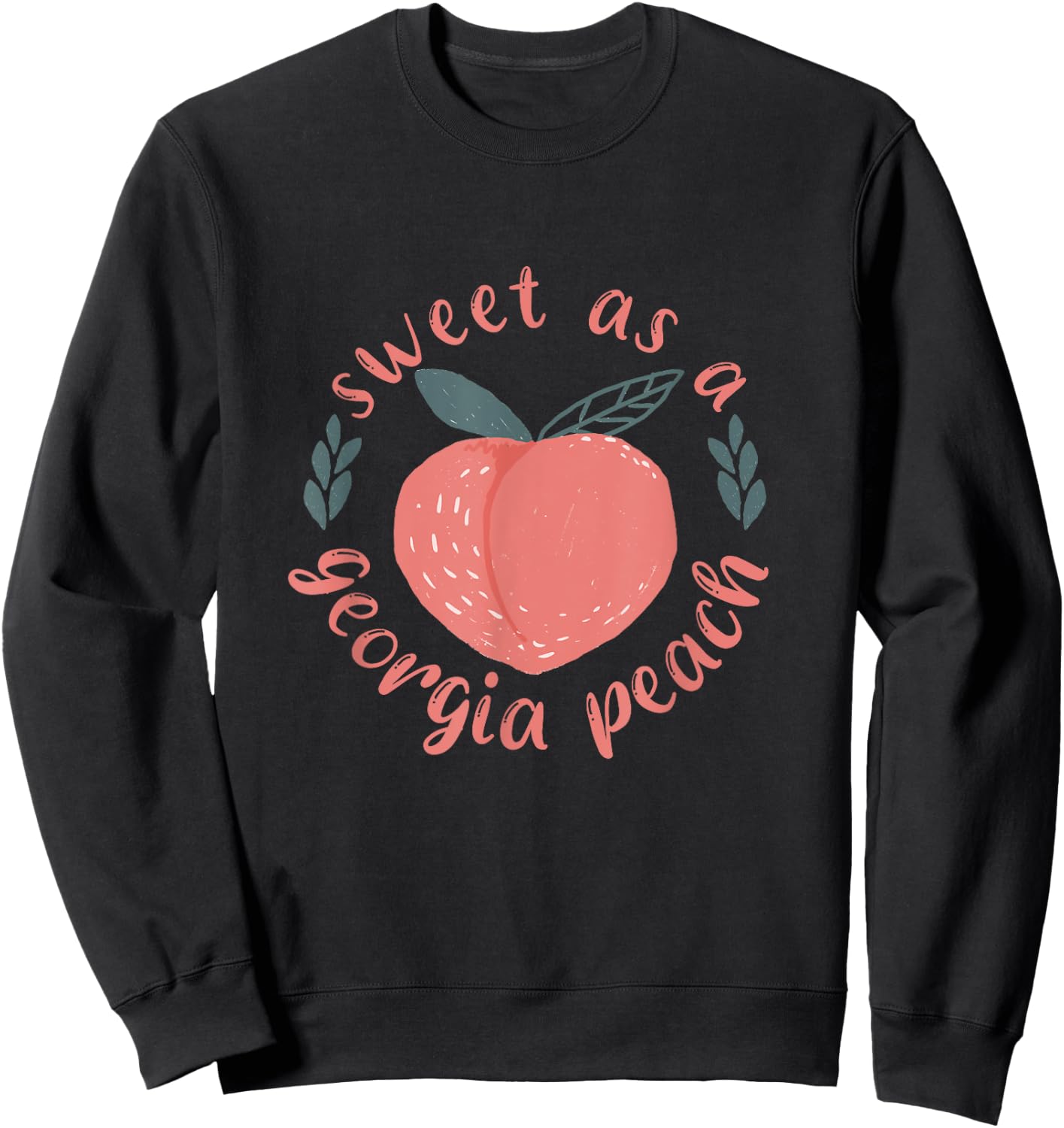 Funny Sweet As Georgia Peach Sweatshirt - Sweatshirt | Black