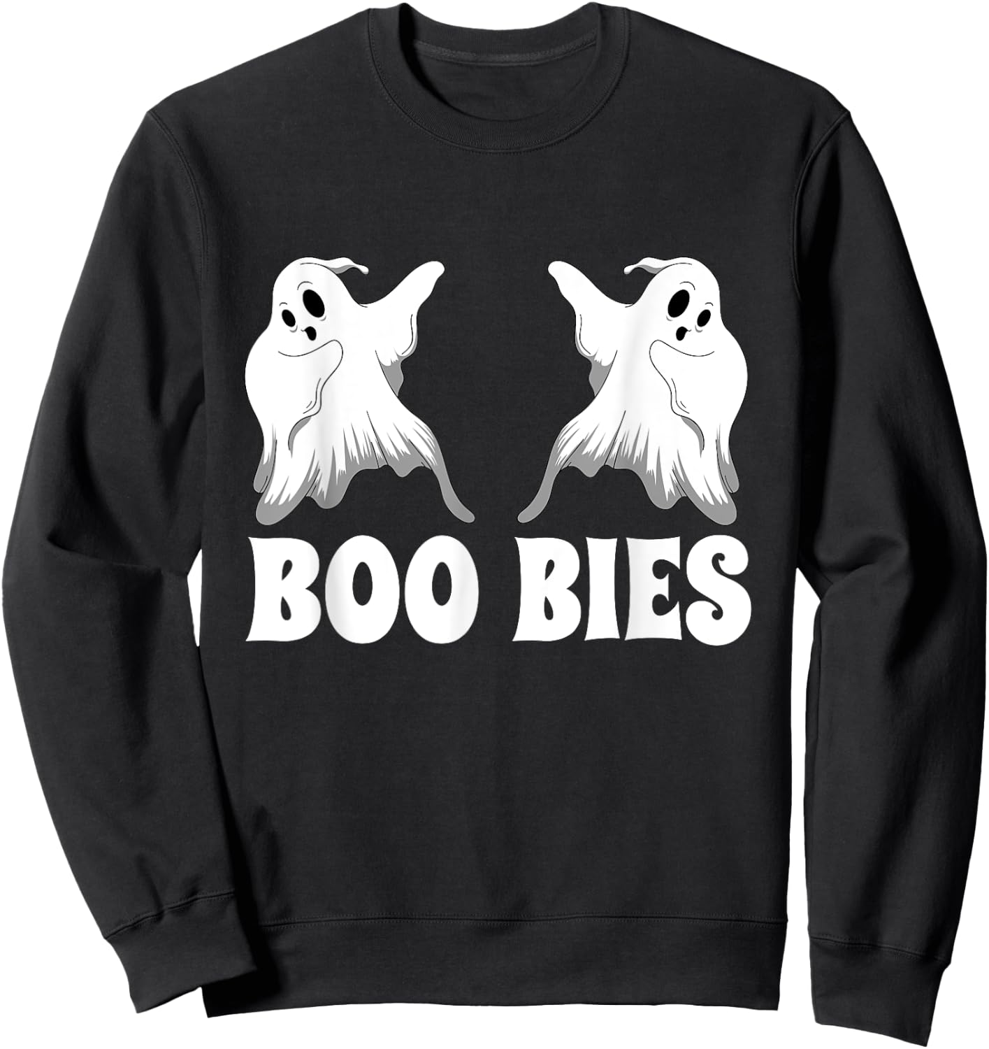 boo-bies Ghost Pumpkin Halloween Sweatshirt - Sweatshirt | Black