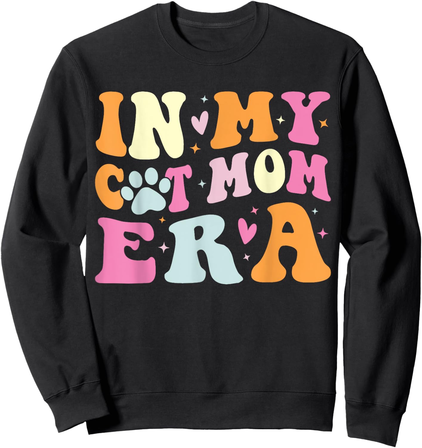 In My Cat Mom Era Cute Cat Mom Sweatshirt - Sweatshirt | Black