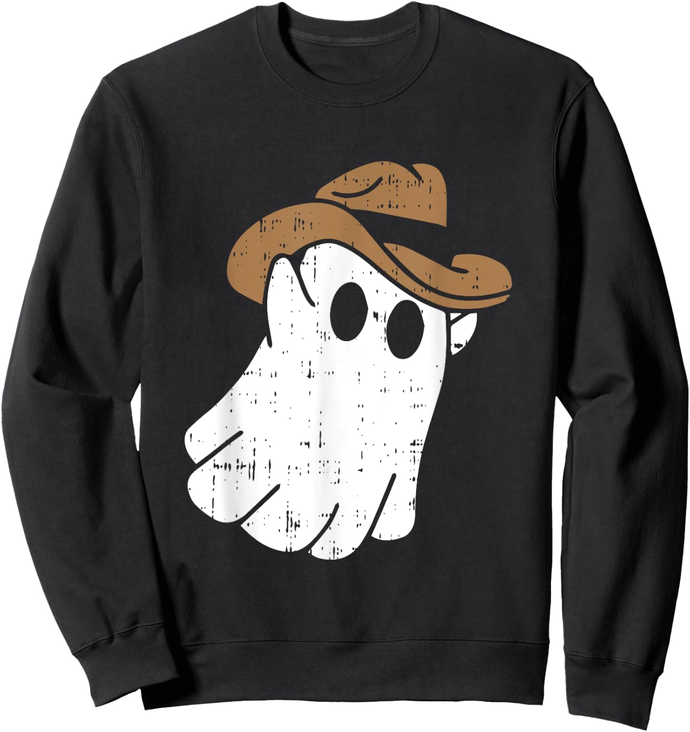 Cowboy Ghost Halloween Costume Funny Spooky Boo Spirit Sweatshirt - Sweatshirt | Black