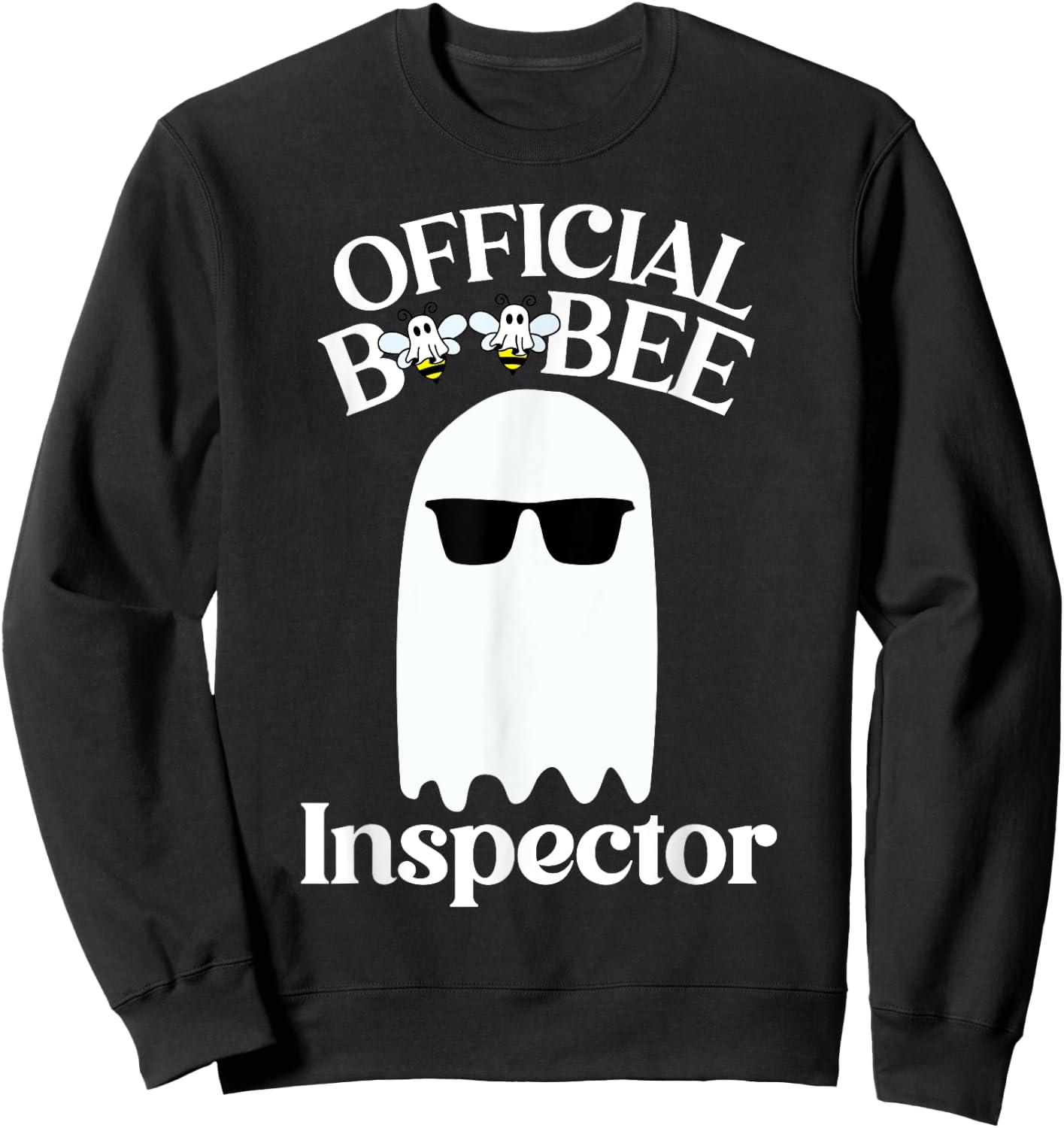 Boo-Bee Inspector Lazy DIY Halloween Costume Funny Ghost Sweatshirt - Sweatshirt | Black