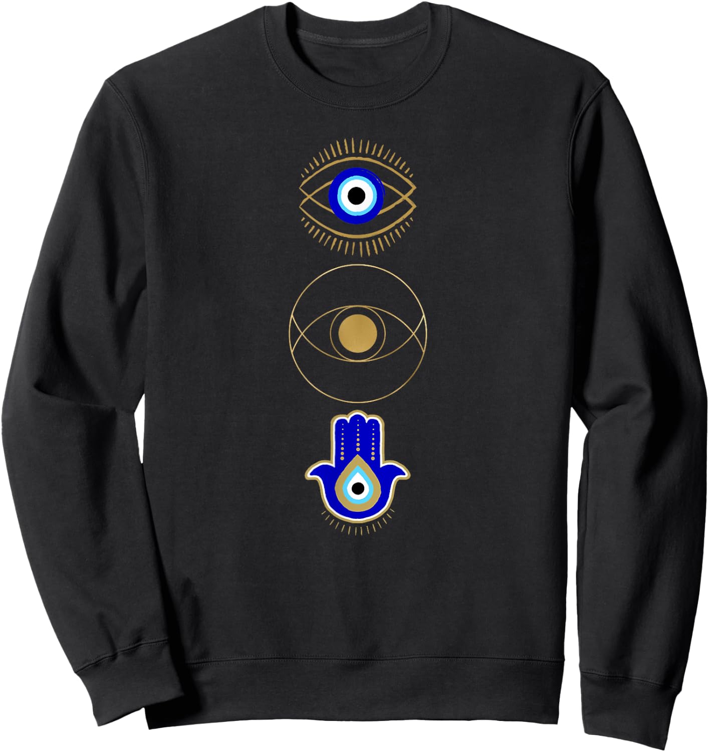 Evil Eye Print Protect Your Energy Mystical Gifts Sweatshirt - Sweatshirt | Black