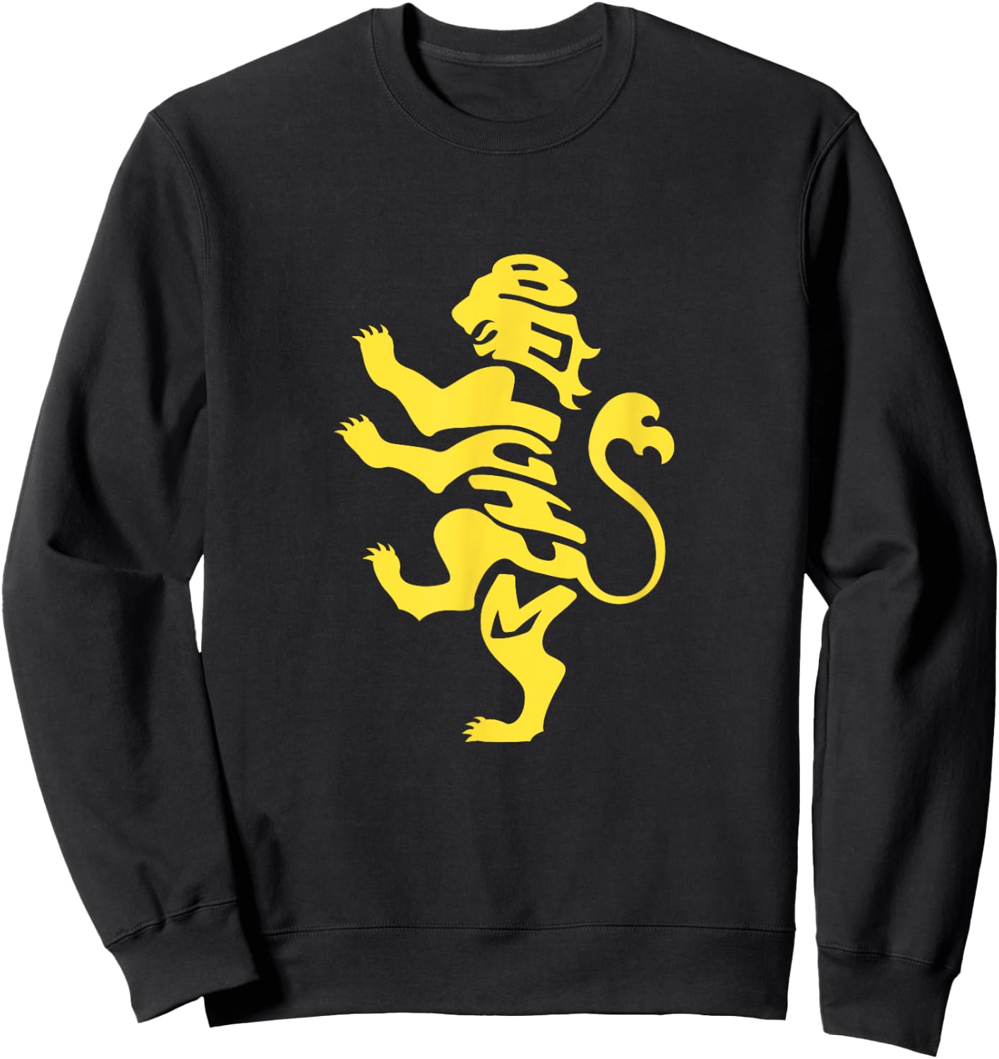 Belgium Lion Coat of Arms Word Art - Funny Animal Sweatshirt - Sweatshirt | Black