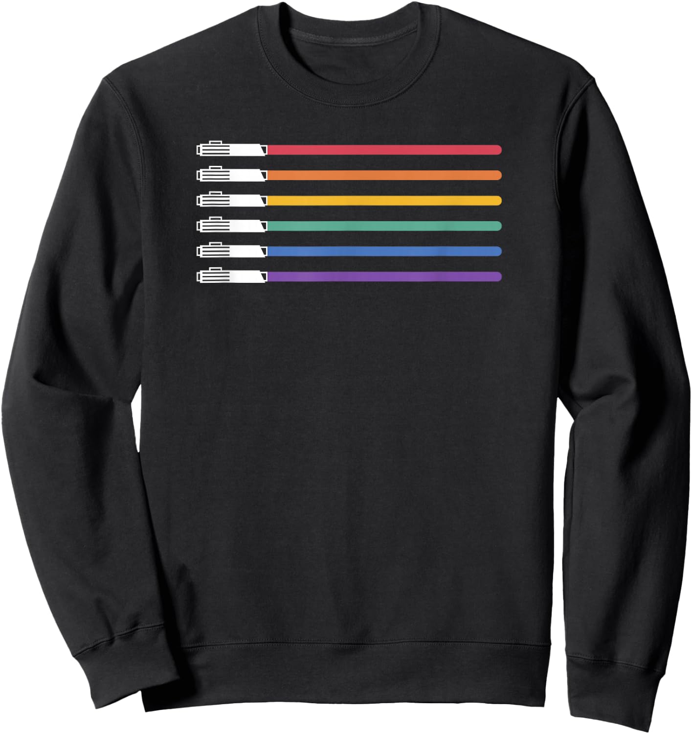 Star Wars Lightsabers Rainbow Flag Logo Sweatshirt - Sweatshirt | Black