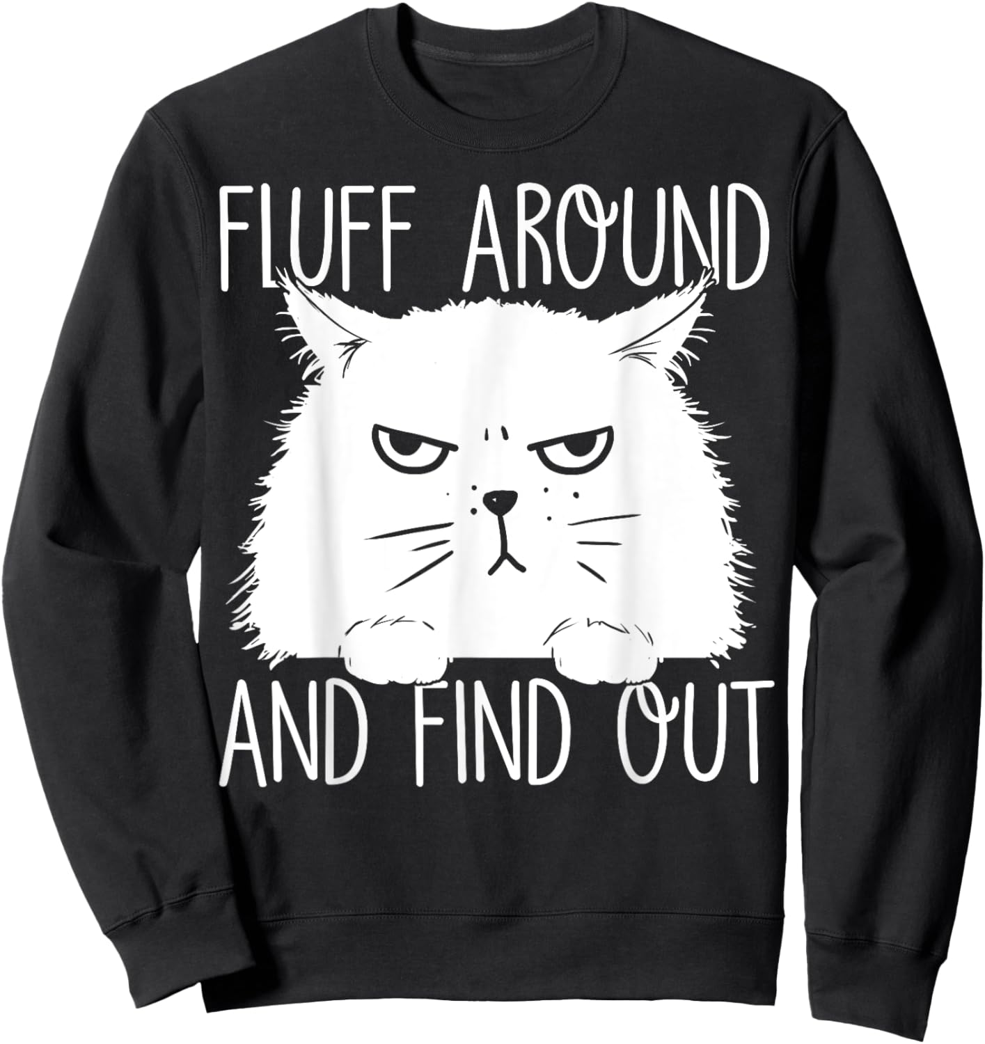 Fluff Around And Find Out Funny Cat Lover, Cat Dad, Cat Mom Sweatshirt - Sweatshirt | Black