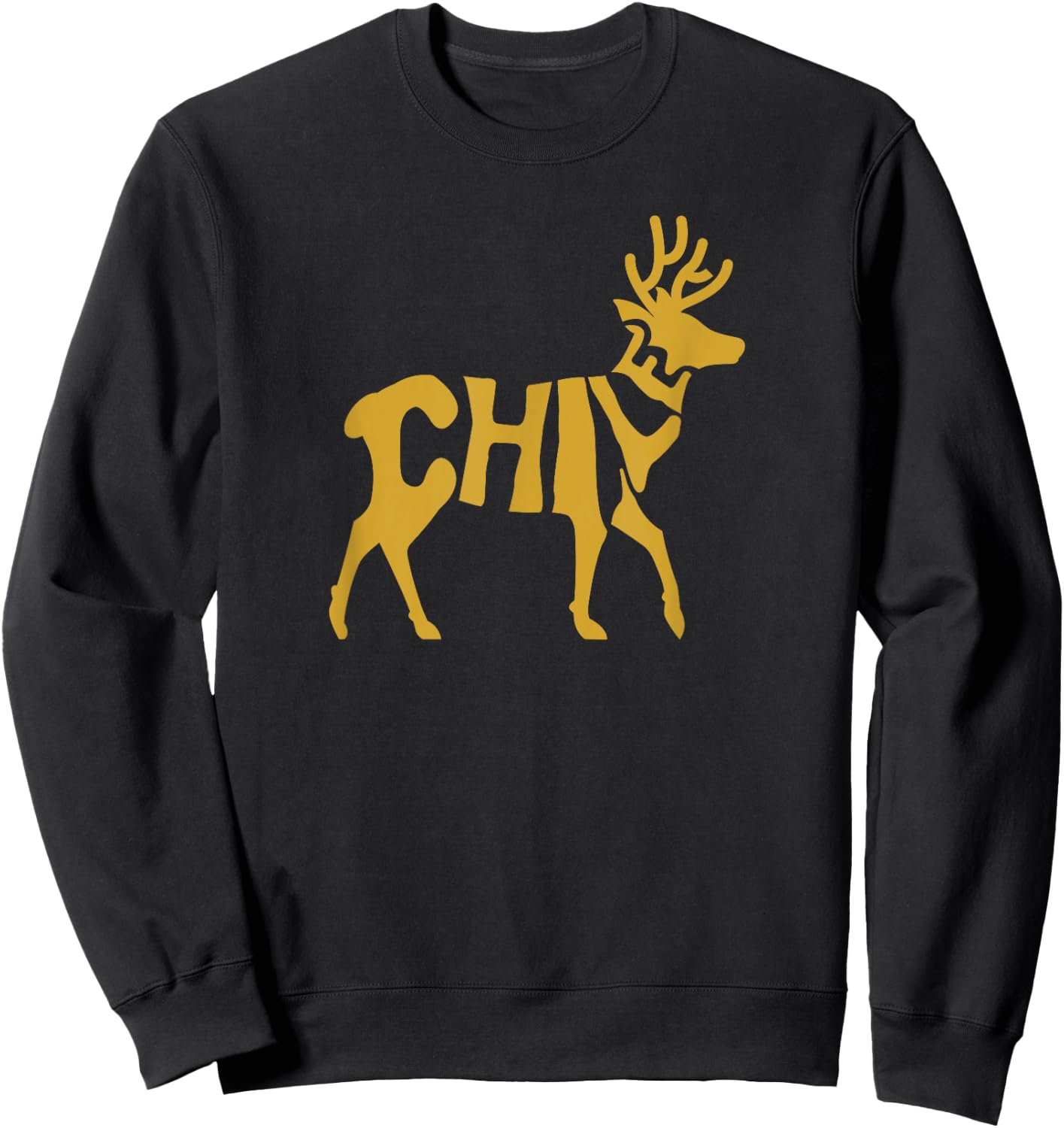 Chile Huemul Deer Word Art - Funny Animal Sweatshirt - Sweatshirt | Black