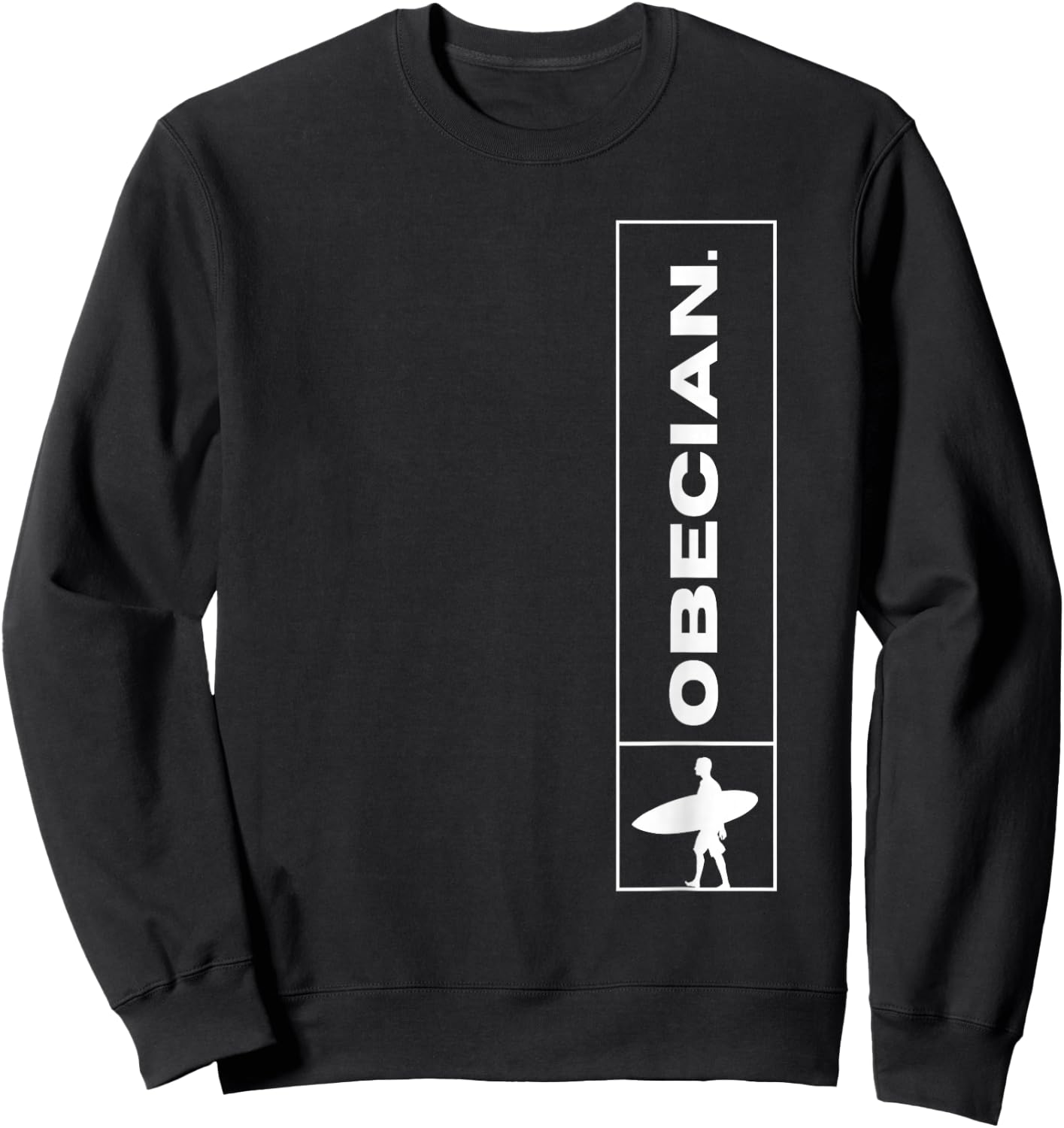 Obecian : Ocean Beach Surfer : San Diego, California Sweatshirt - Sweatshirt | Black
