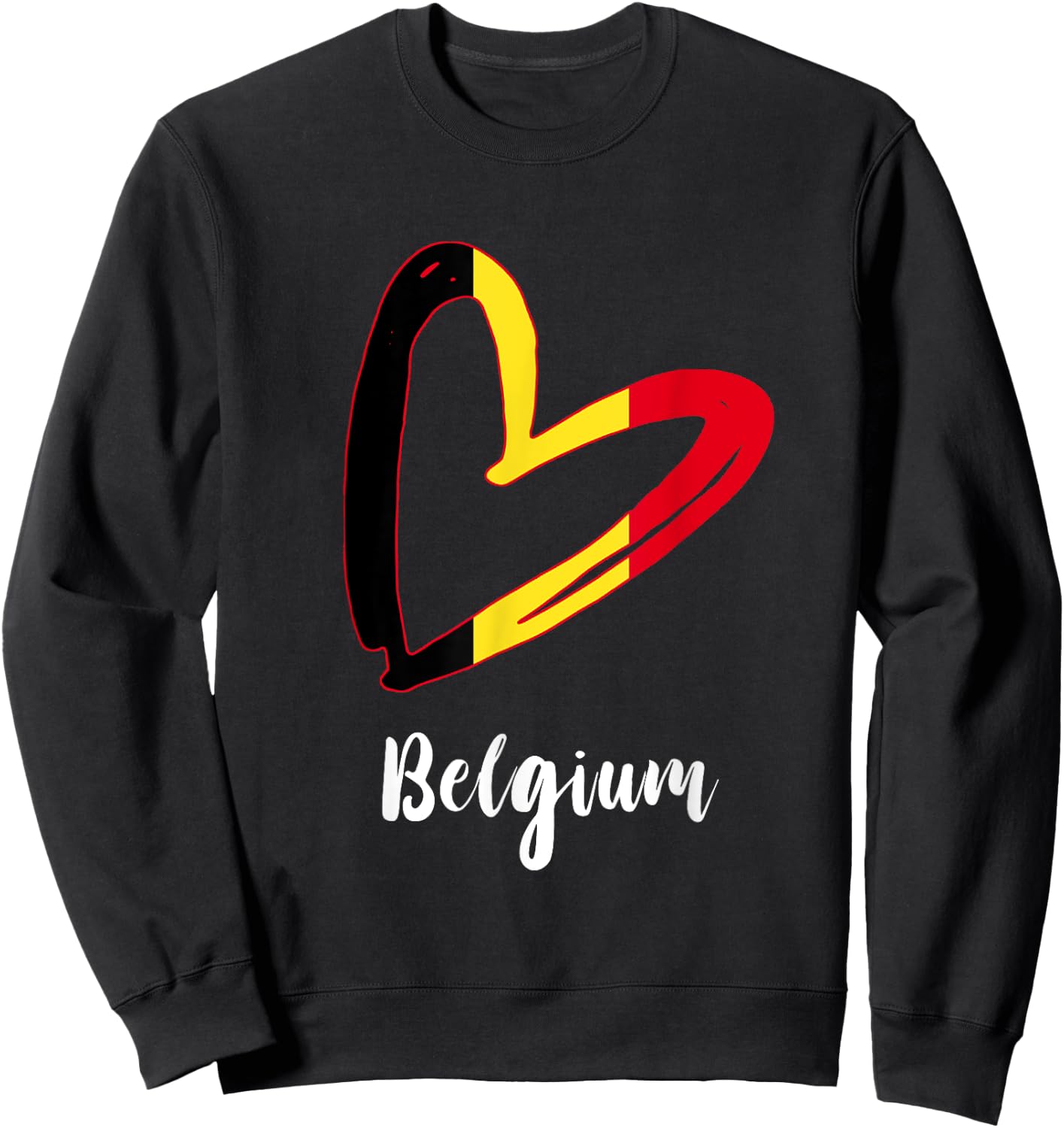 Belgian Roots Heart Belgie Belgian Flag Belgique Belgium Sweatshirt - Sweatshirt | Black