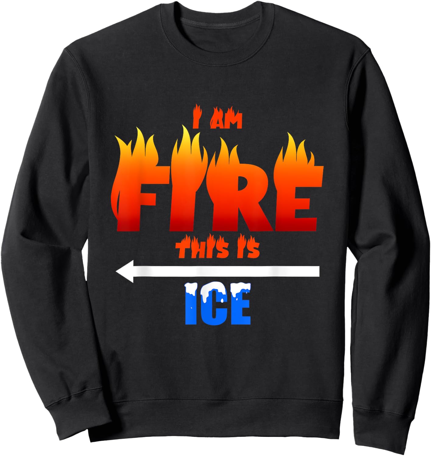 Funny Ice and Fire Costume Halloween Family Matching Women Sweatshirt - Sweatshirt | Black