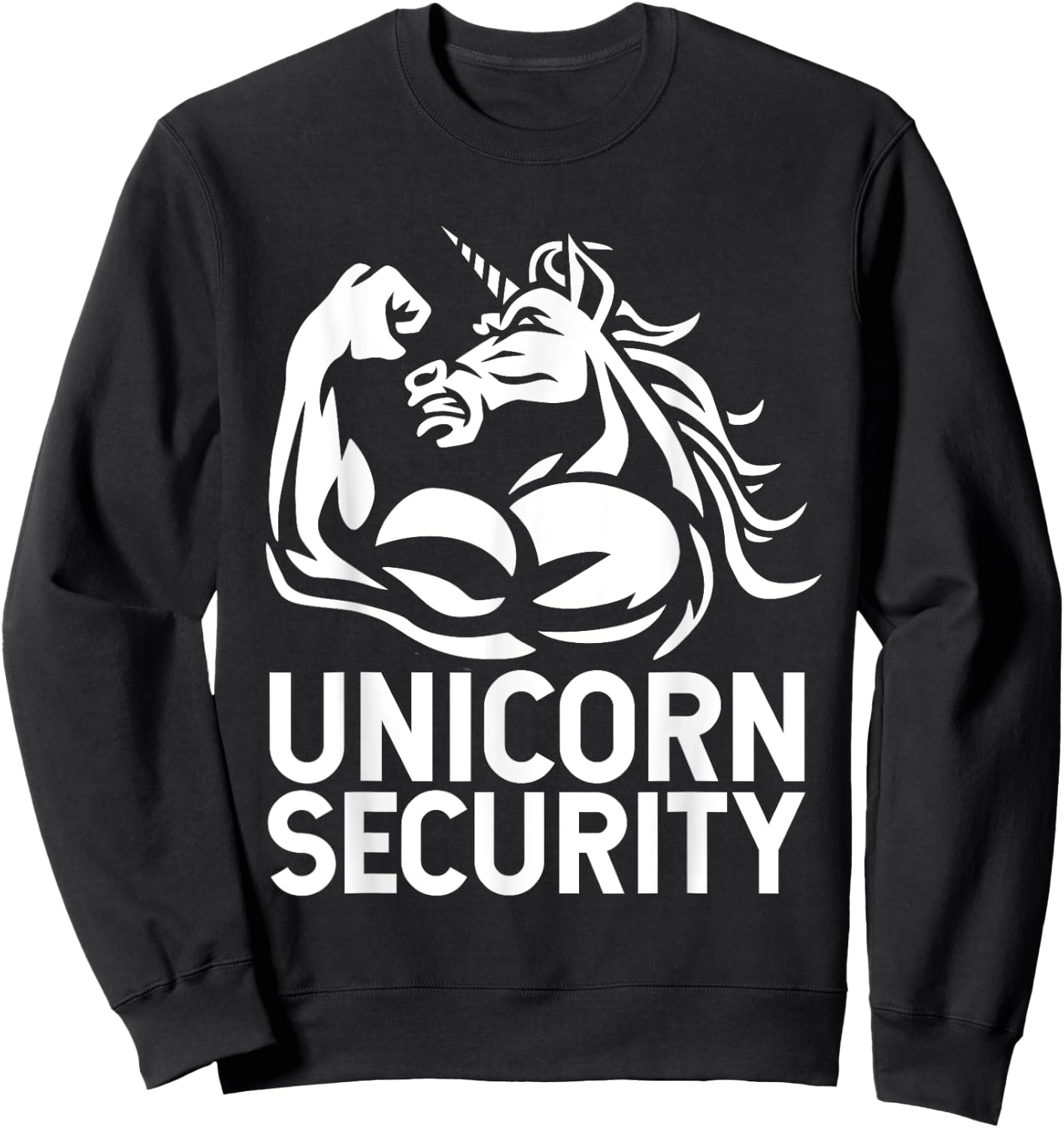 Unicorn Security Halloween Dad Mom Daughter Adult Costume Sweatshirt - Sweatshirt | Black