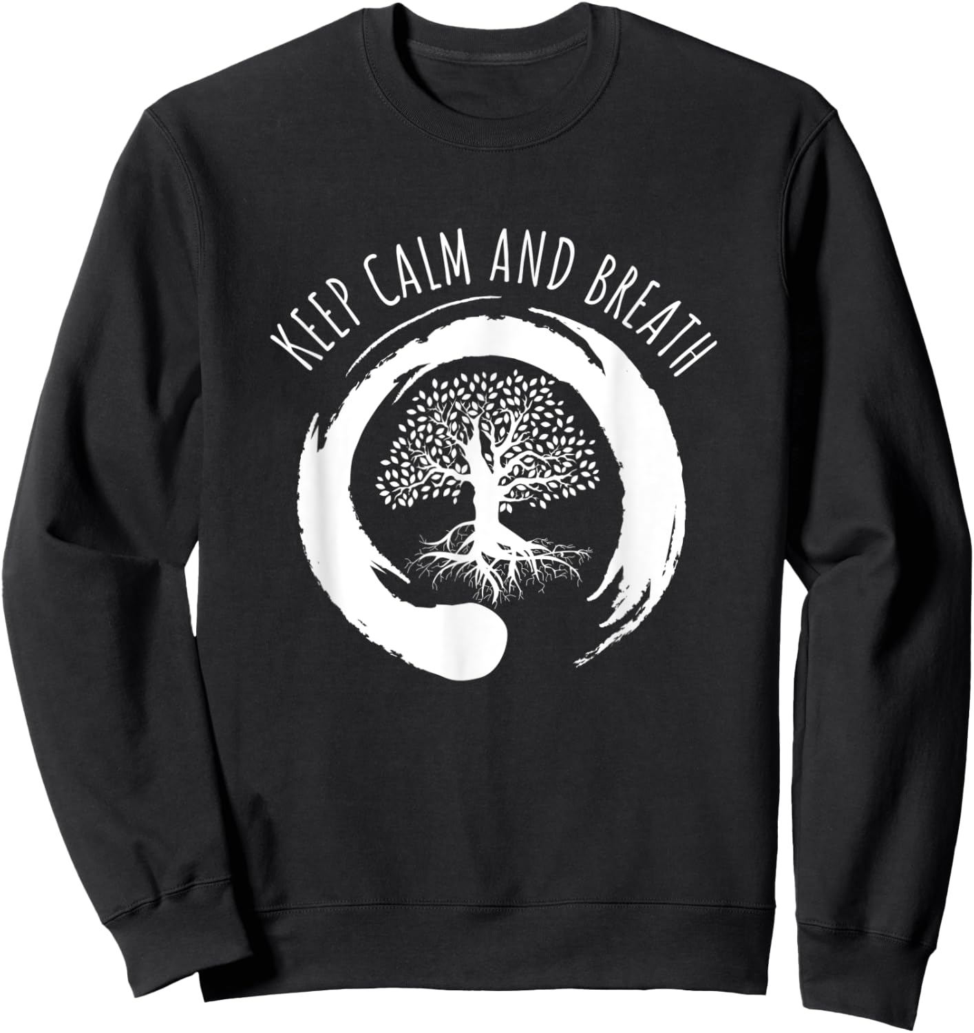Keep Calm and Breath Meditation Sweatshirt - Sweatshirt | Black
