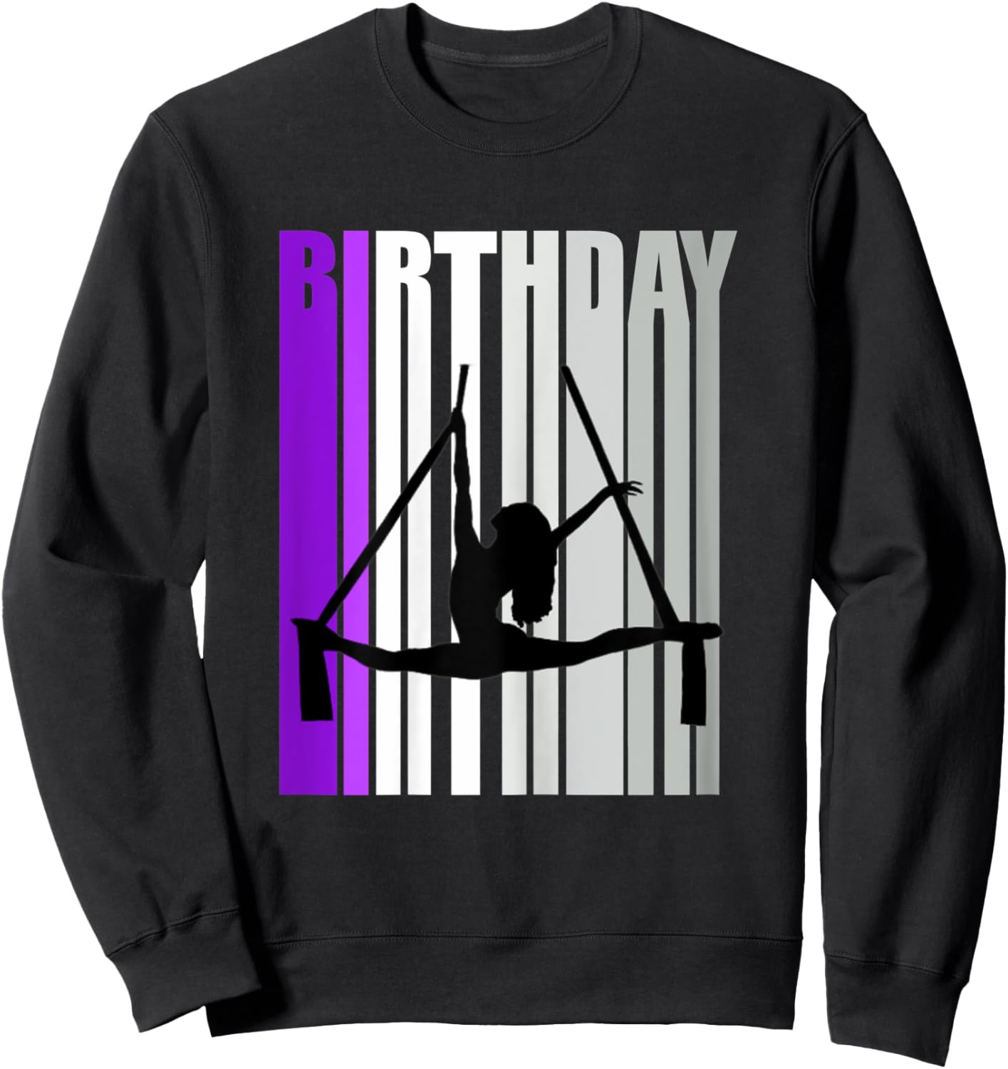 Pretty Purple Kids Air Dancer Birthday Aerialist Train Girl Sweatshirt - Sweatshirt | Black